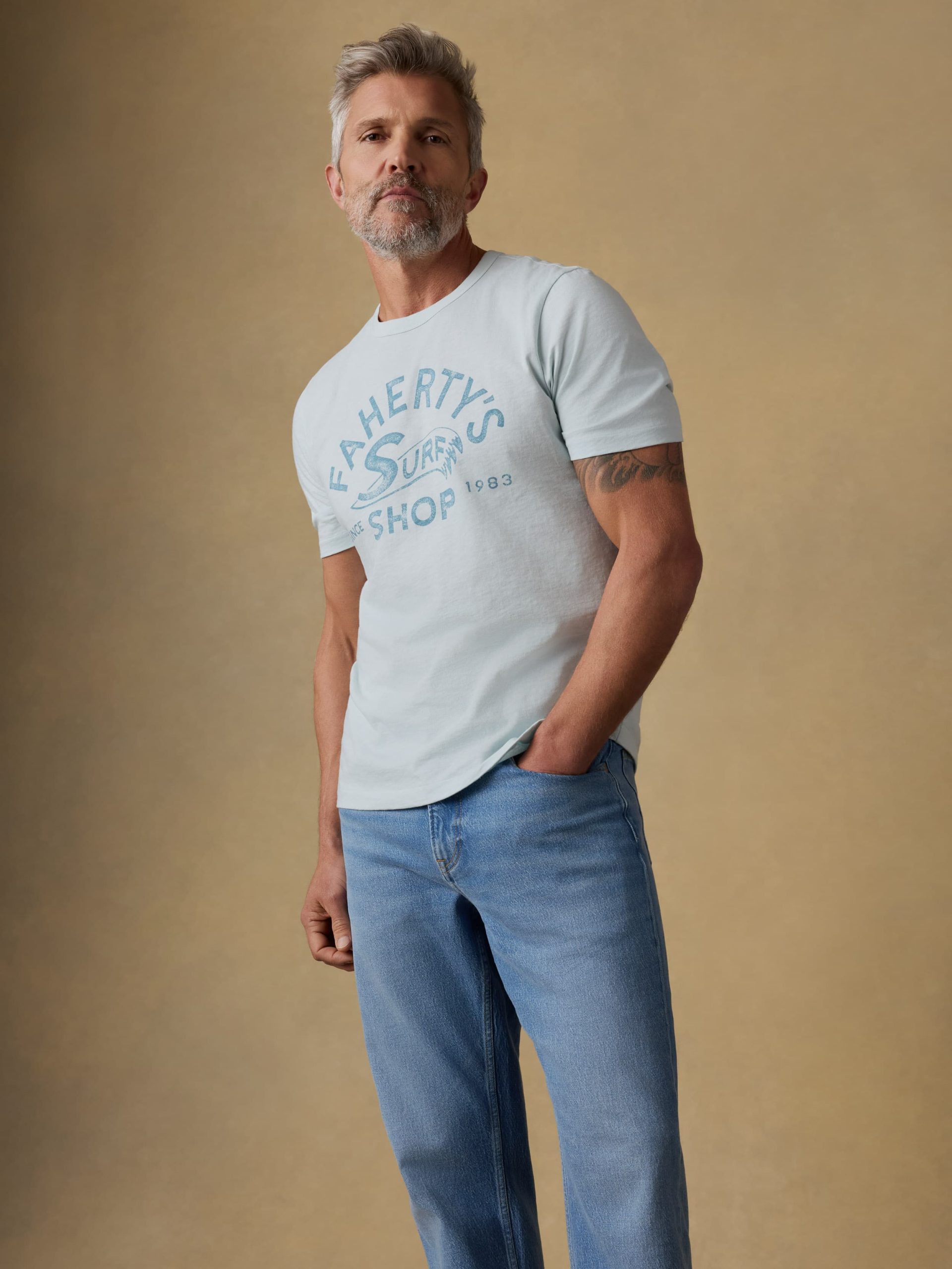 Surf Shop Sunwashed Tee - Sky - Image 2