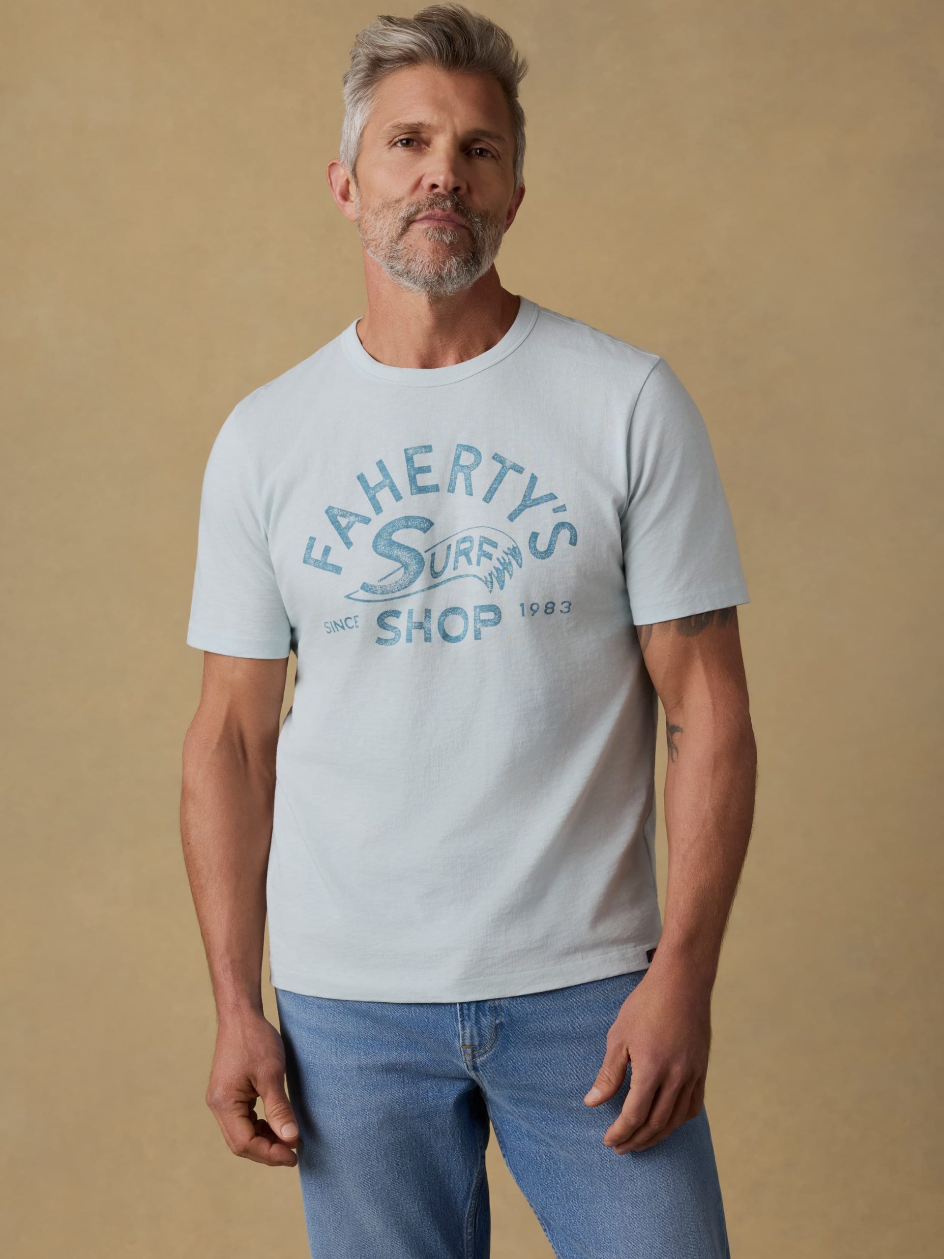 Surf Shop Sunwashed Tee - Sky