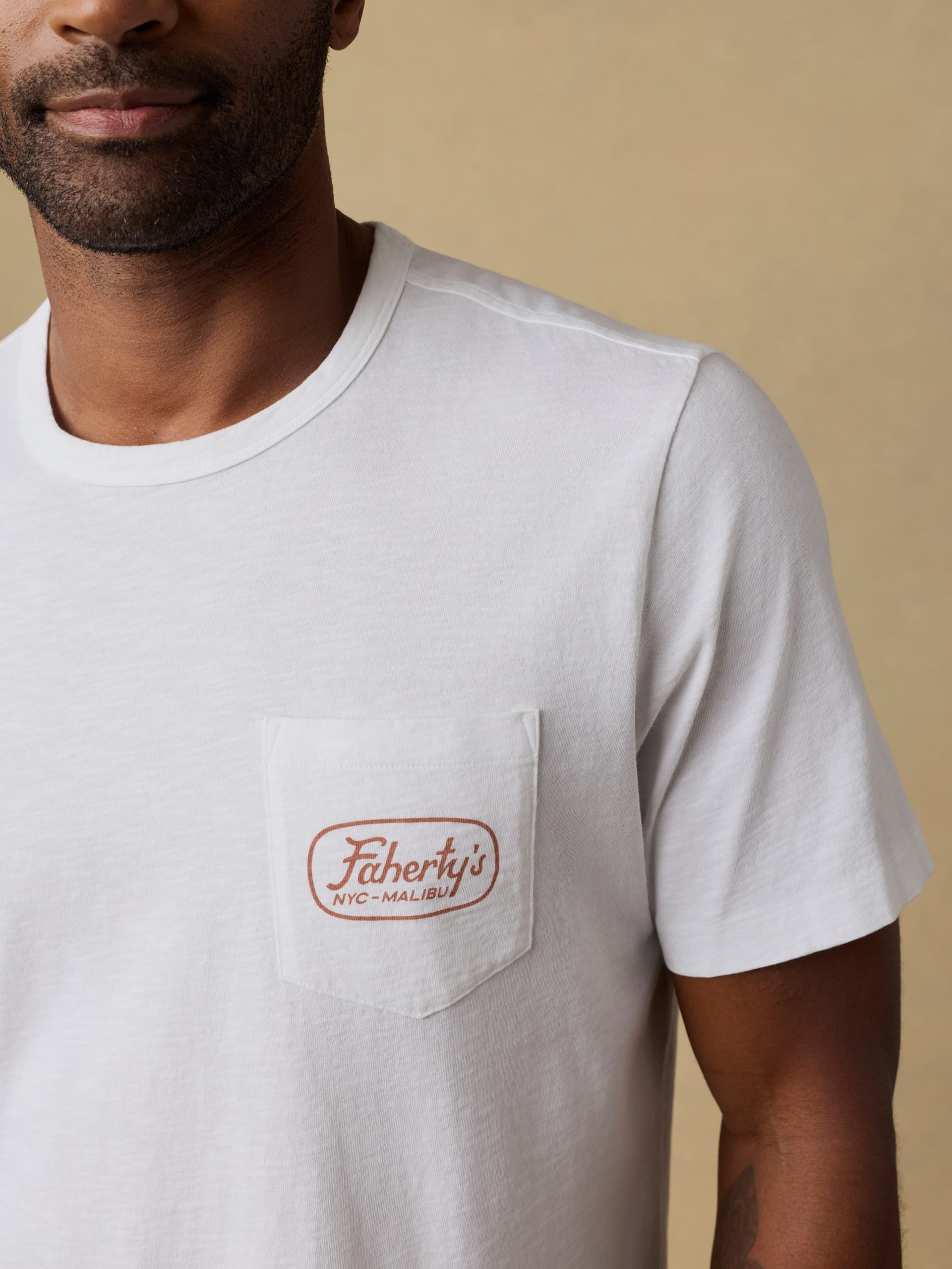 Surf Shop Sunwashed Pocket Tee - White - Image 3