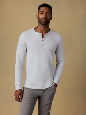 Sunwashed Slub Henley - Coastal Breeze