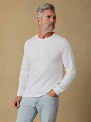 Sunwashed Slub Henley - White