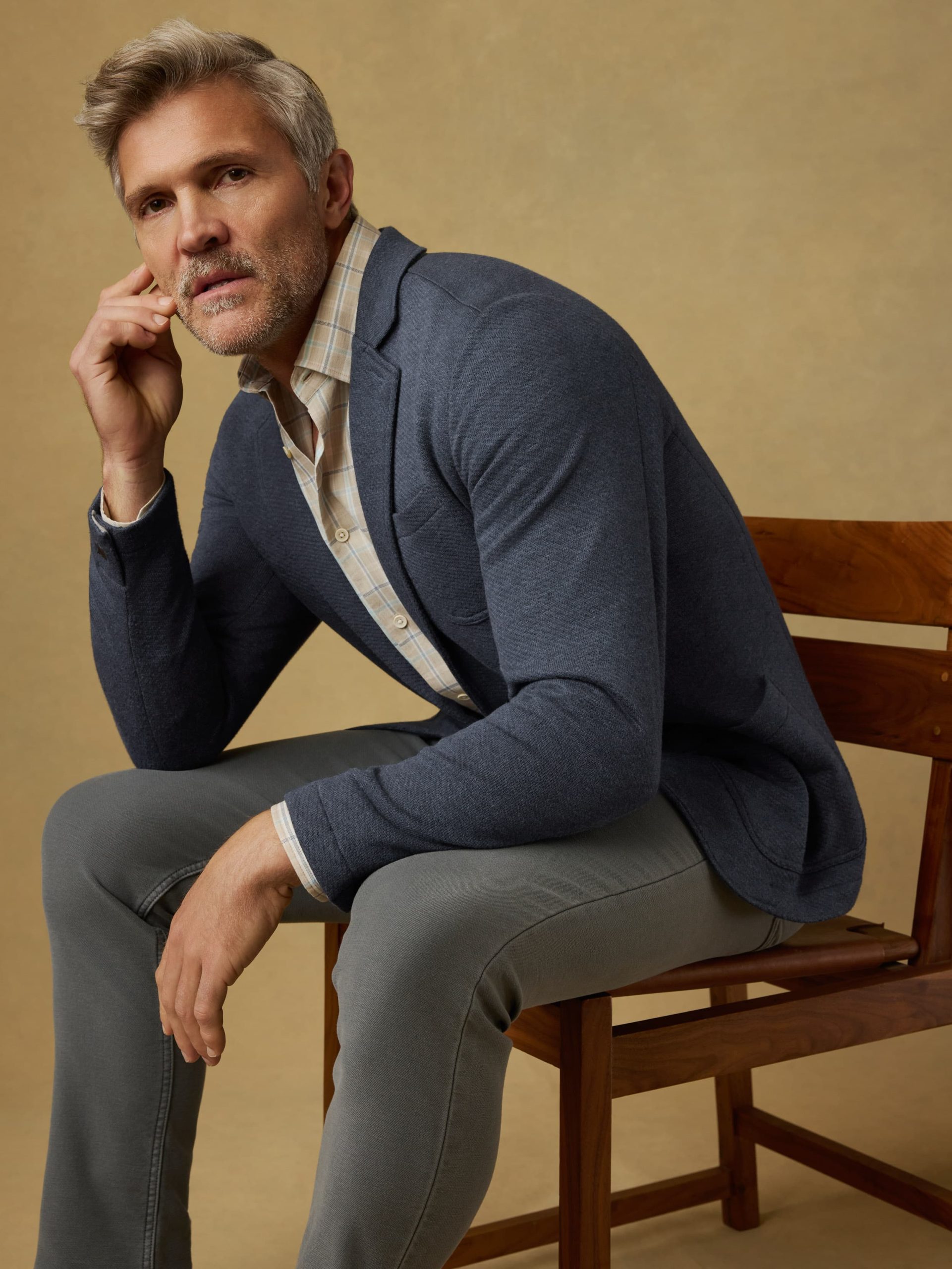 Inlet Knit Blazer - Deep Navy Melange - Image 5