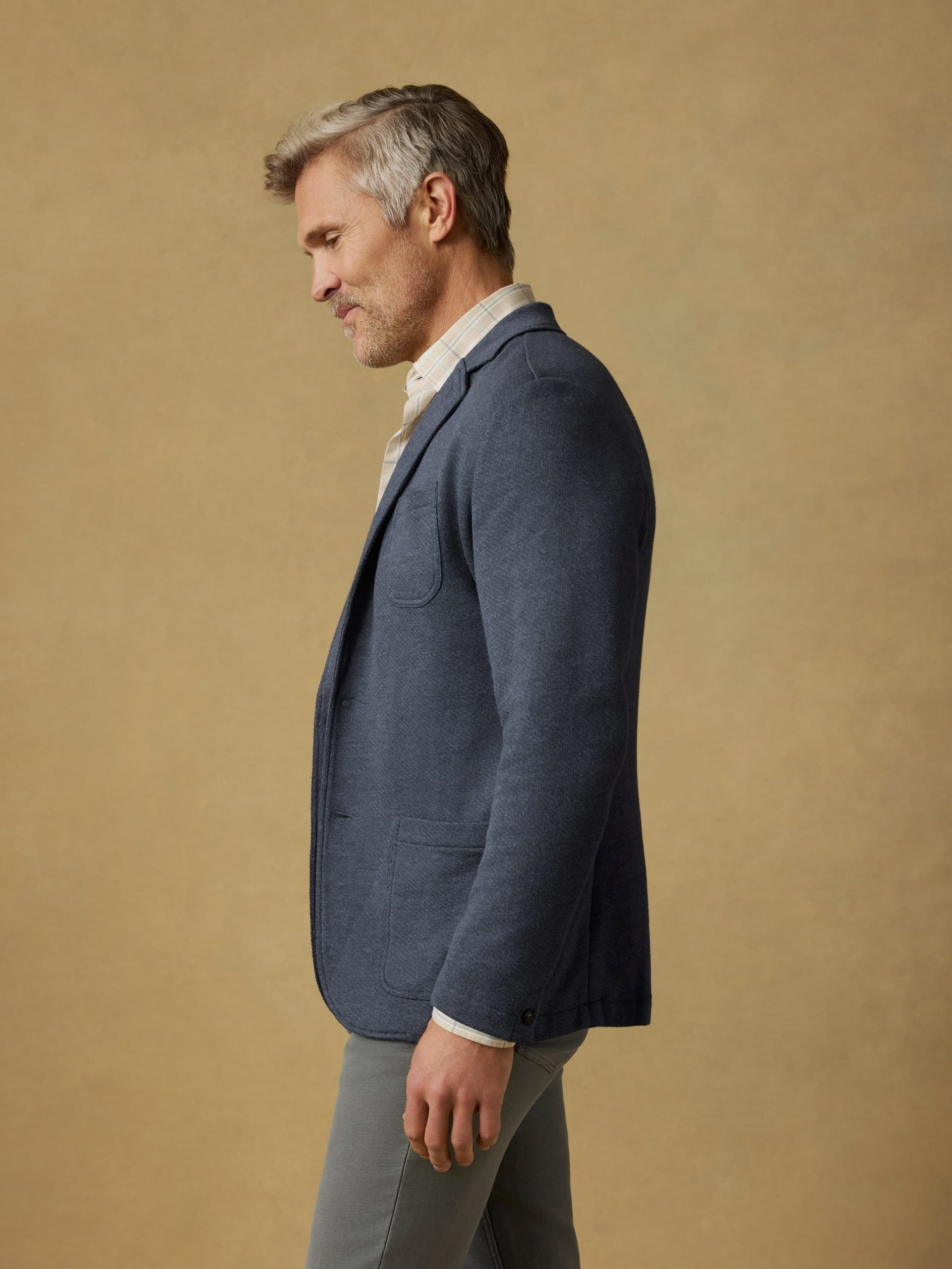 Inlet Knit Blazer - Deep Navy Melange - Image 4