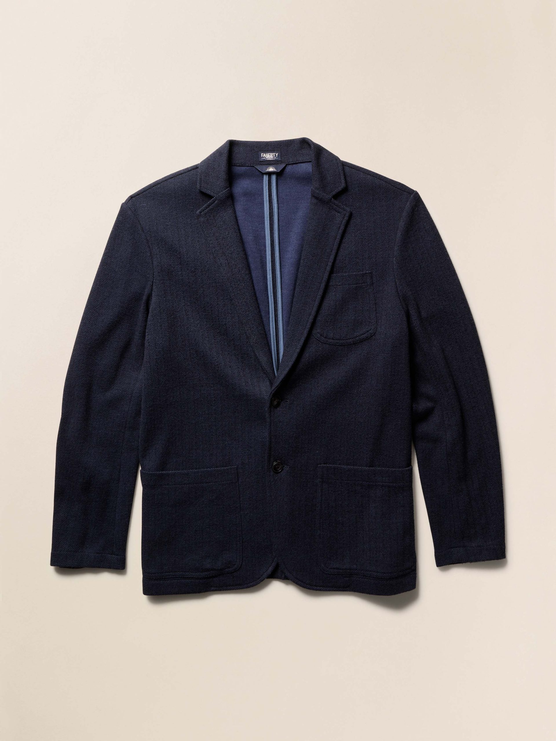 Inlet Knit Tweed Blazer - Navy Twilight Herringbone - Image 6
