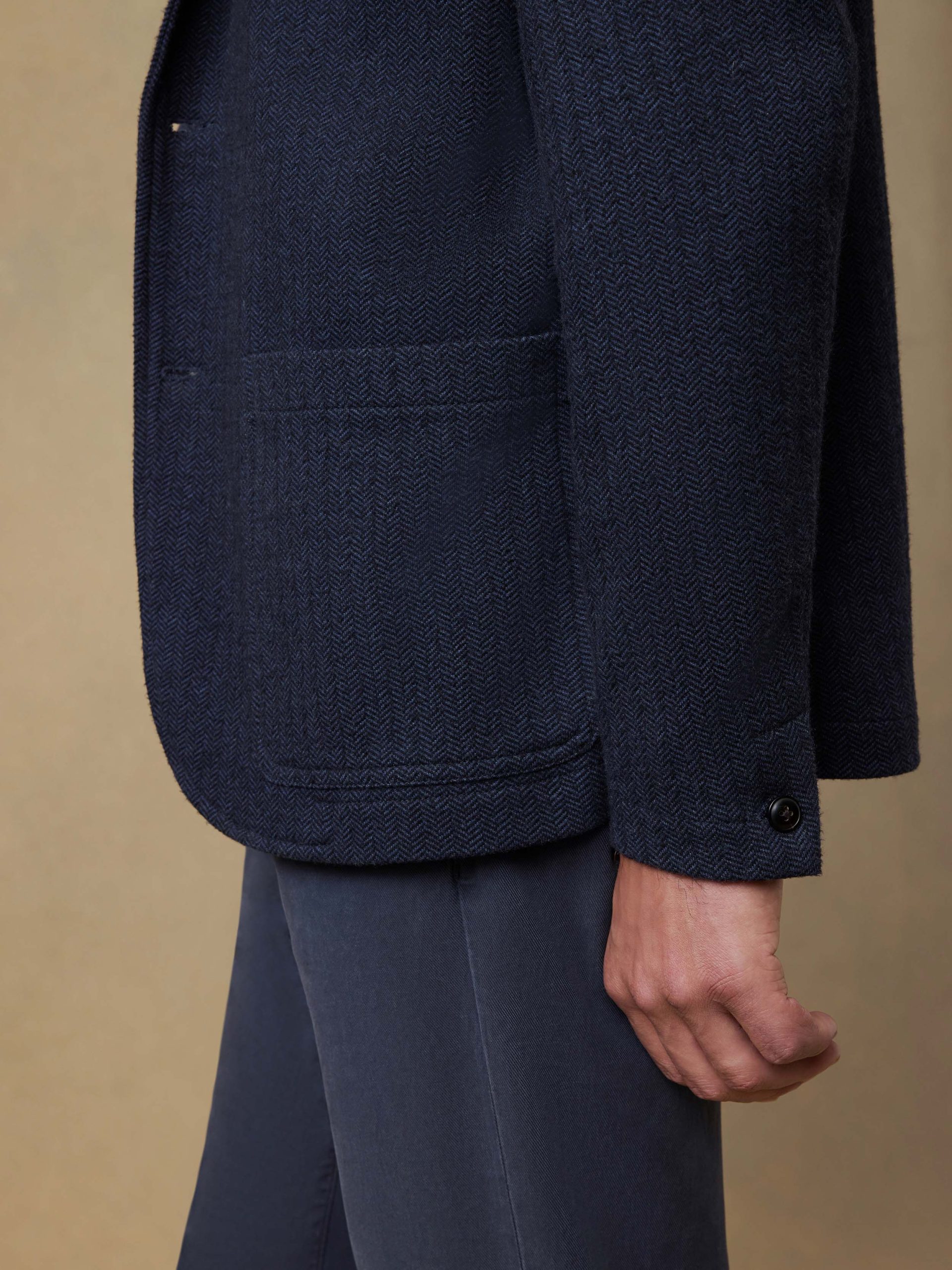 Inlet Knit Tweed Blazer - Navy Twilight Herringbone - Image 5
