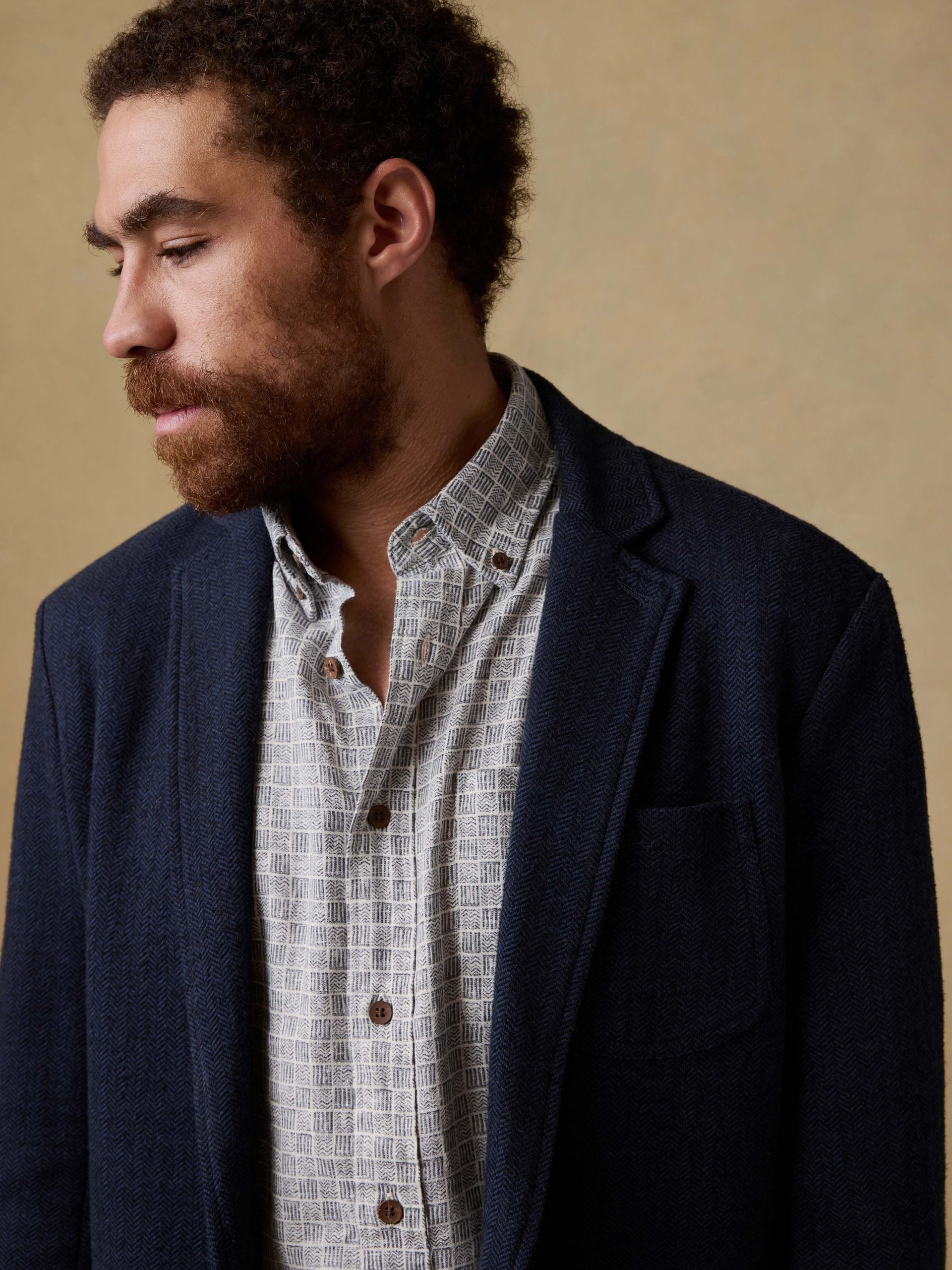 Inlet Knit Tweed Blazer - Navy Twilight Herringbone - Image 4
