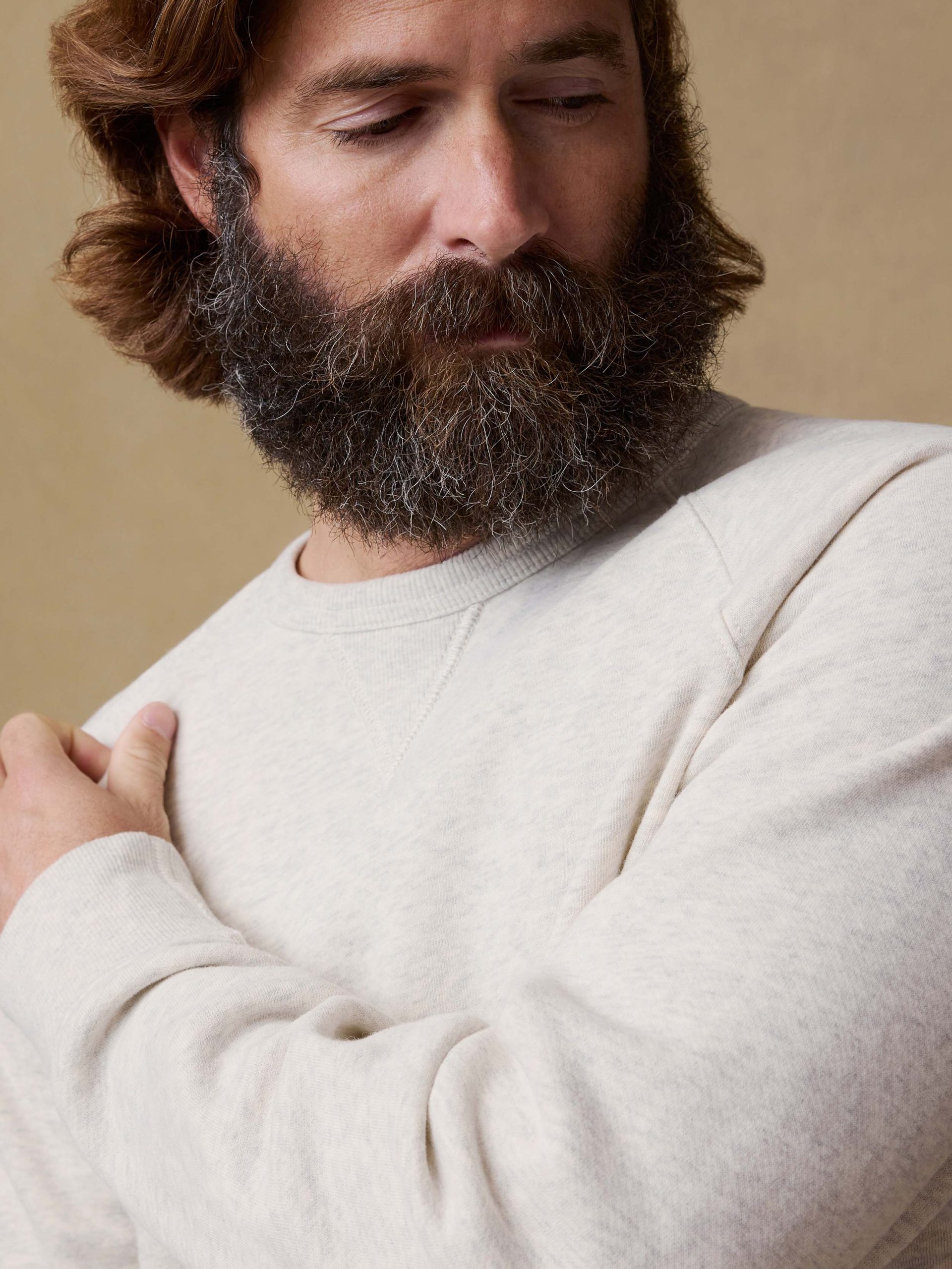 High Standard Fleece Crew - Antique Ivory Heather - Image 6
