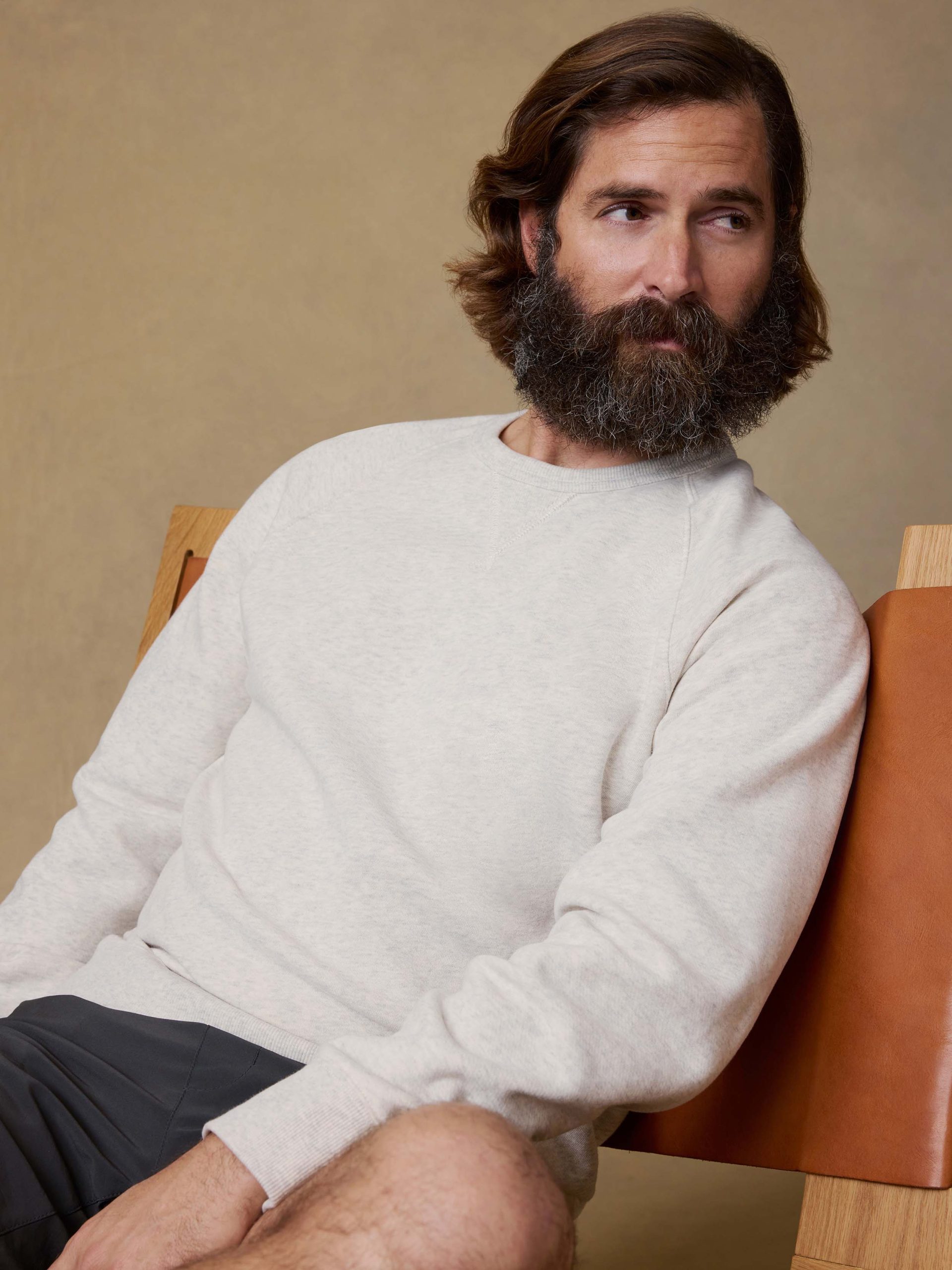 High Standard Fleece Crew - Antique Ivory Heather - Image 2