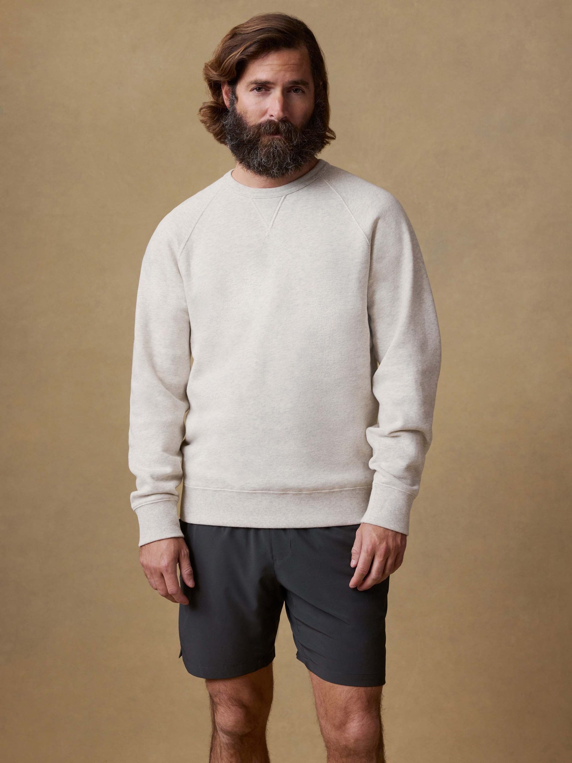 High Standard Fleece Crew - Antique Ivory Heather