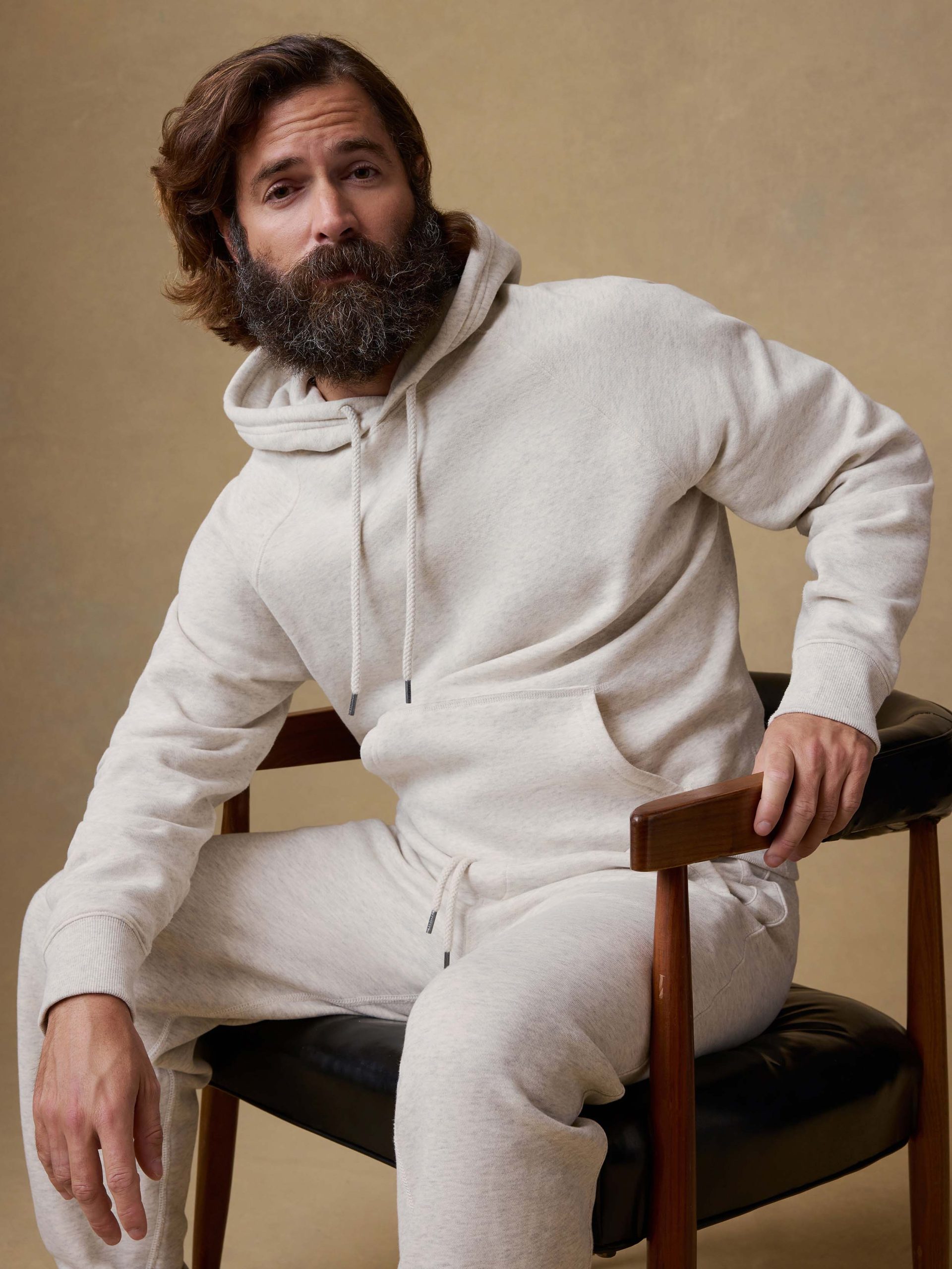 High Standard Fleece Hoodie - Antique Ivory Heather - Image 2