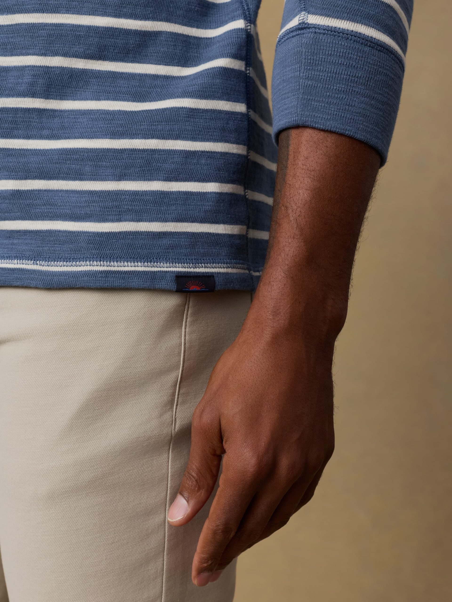 Sunwashed Slub Crew - Breaker Blue Breton Stripe - Image 5