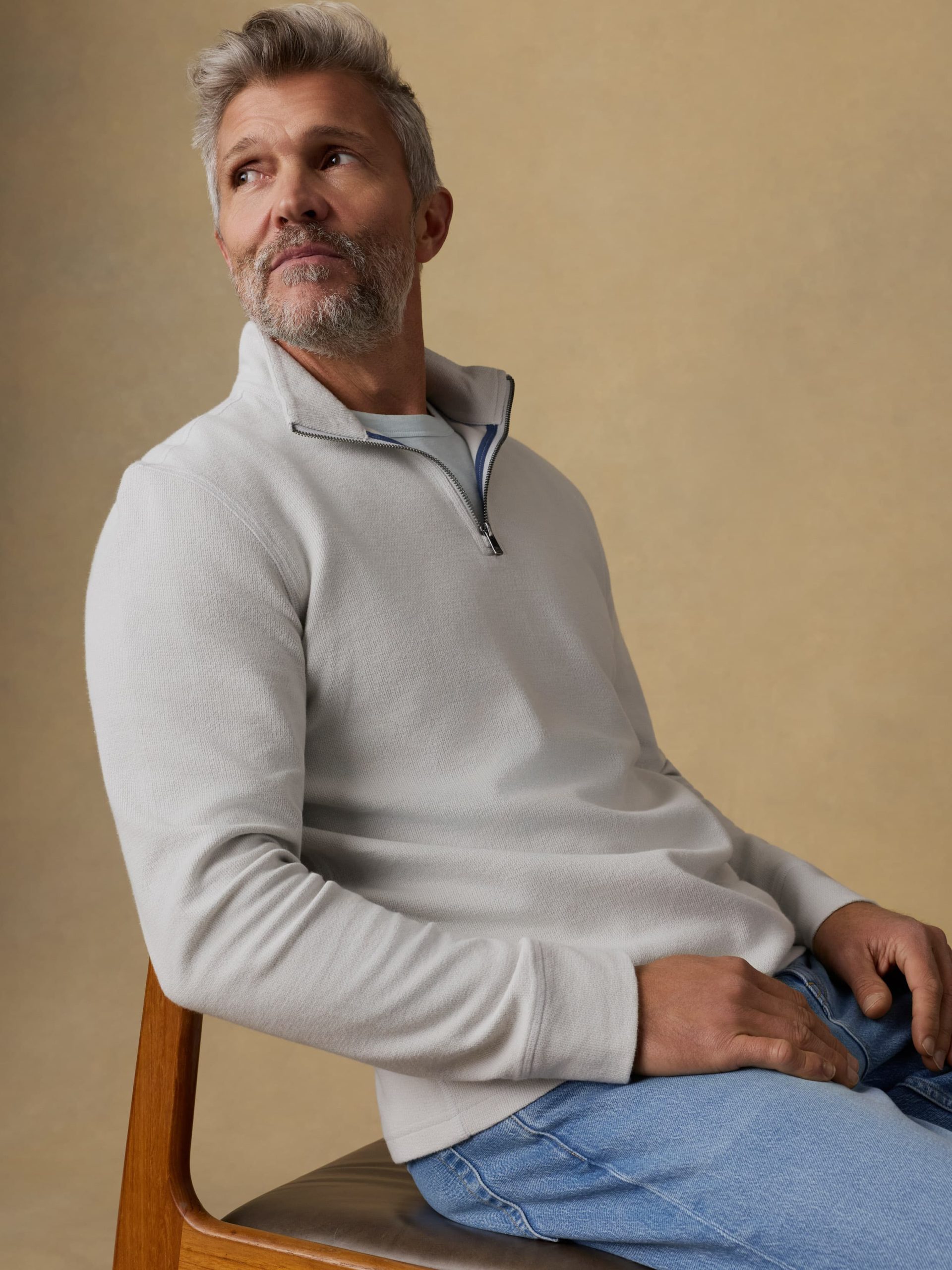 Highland Knit Quarter Zip - Ice Grey - Image 2