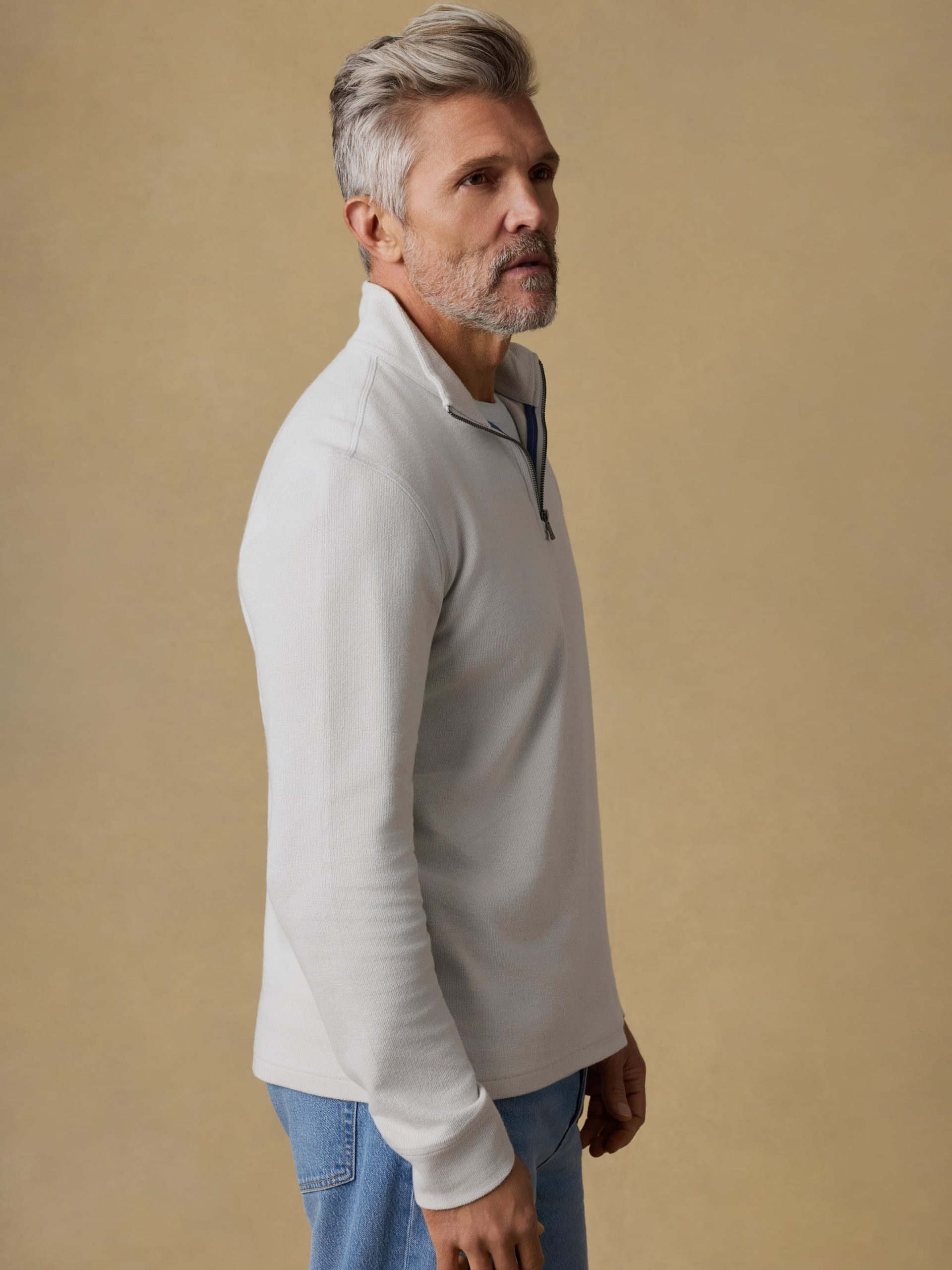Highland Knit Quarter Zip - Ice Grey - Image 6