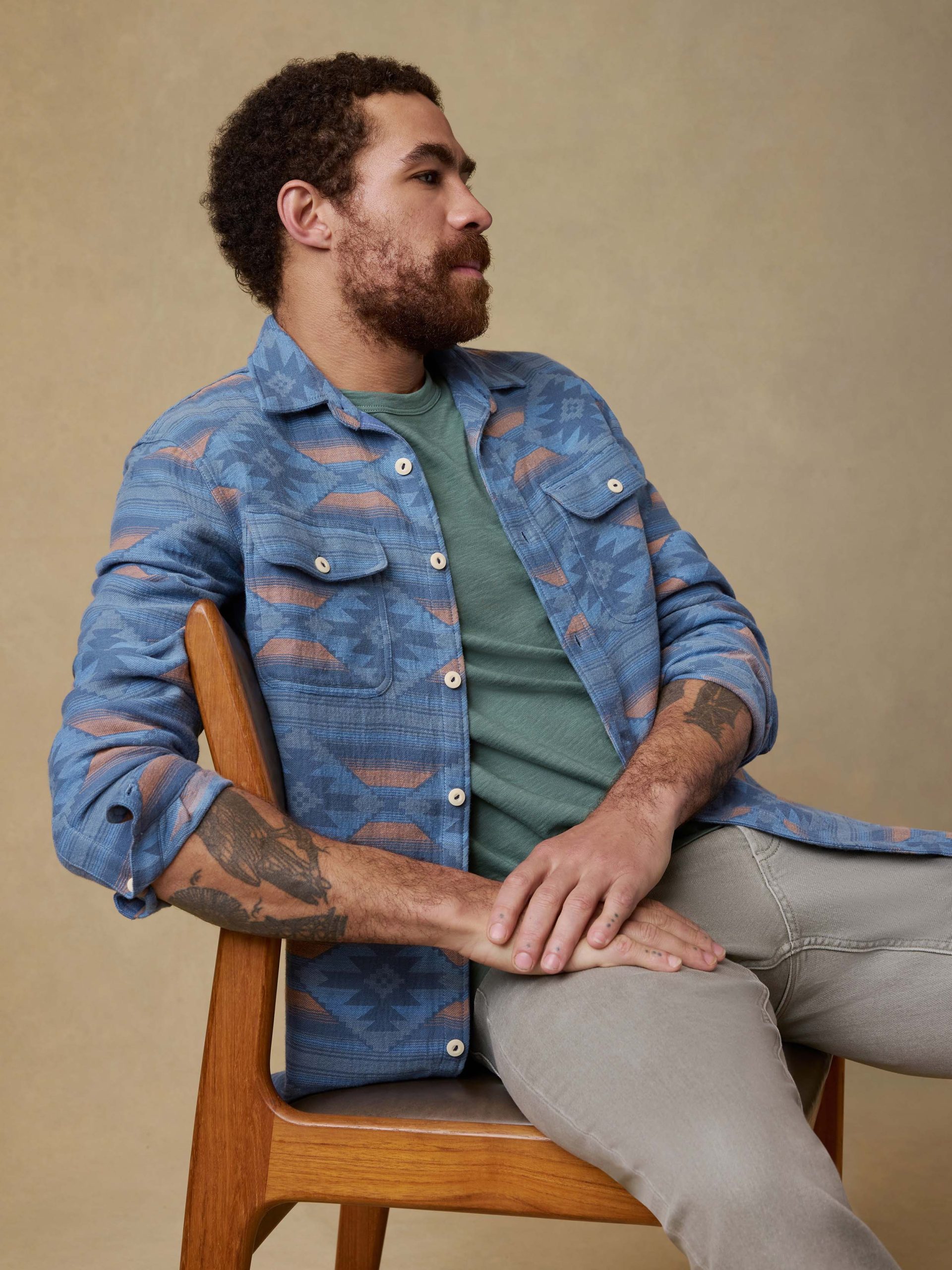 Doug Good Feather Canyon Overshirt - Blue Western Range - Image 4