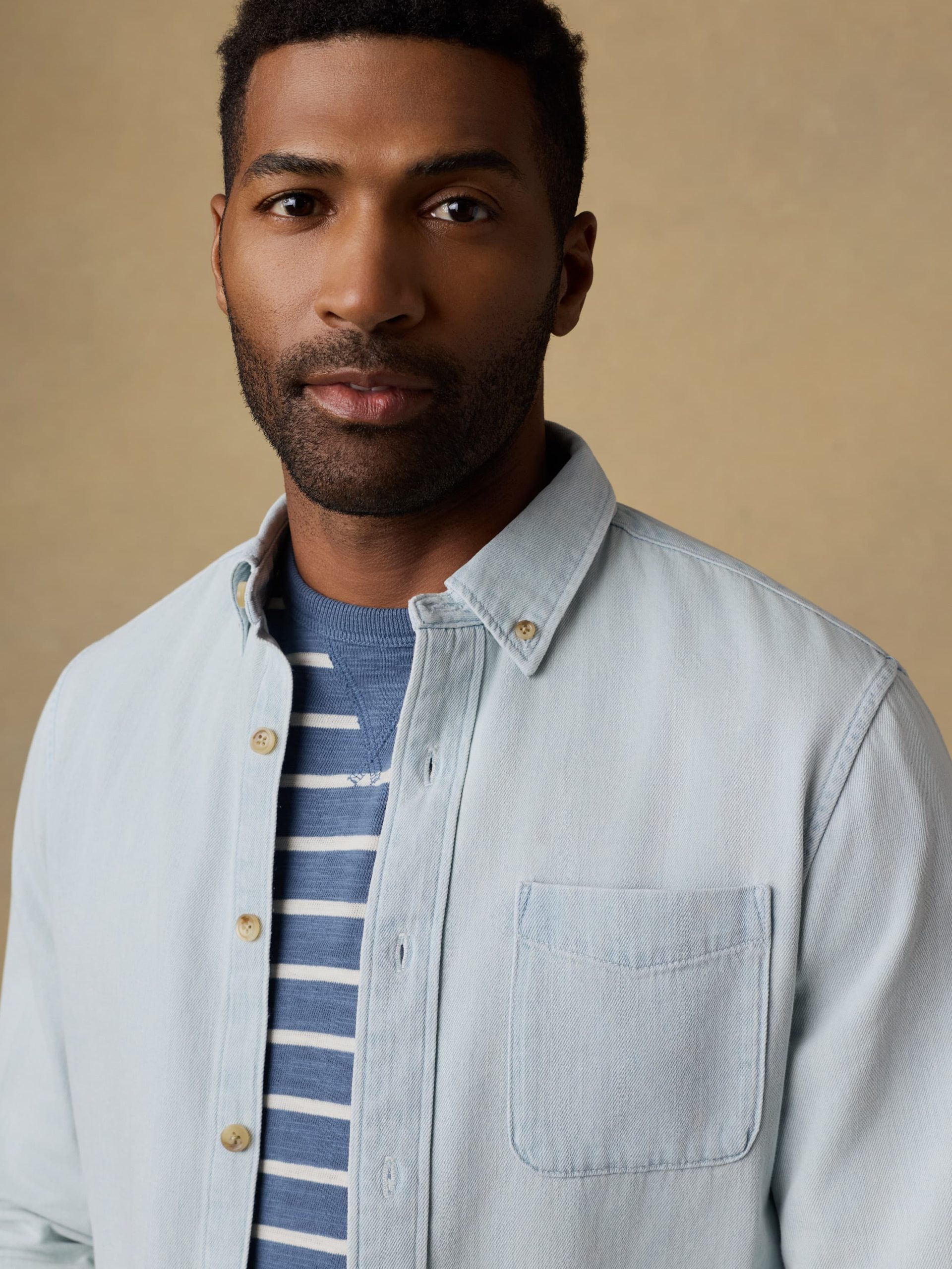 Organic Cotton Denim Shirt - Rocky River Wash - Image 5