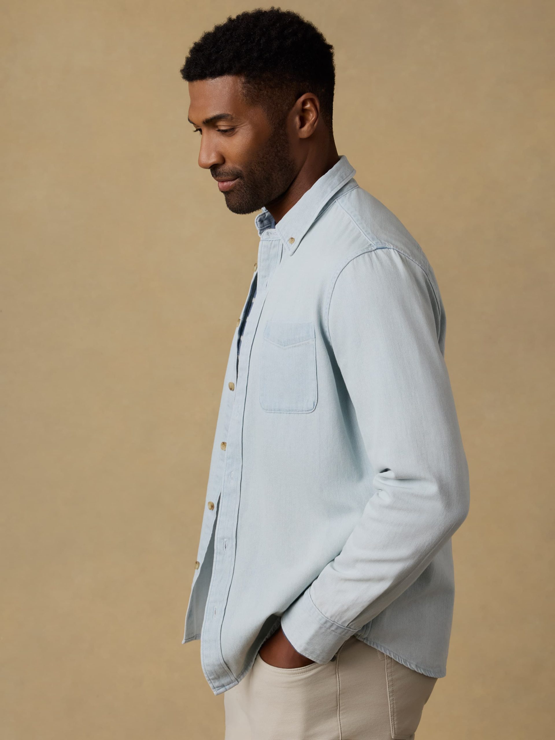Organic Cotton Denim Shirt - Rocky River Wash - Image 4