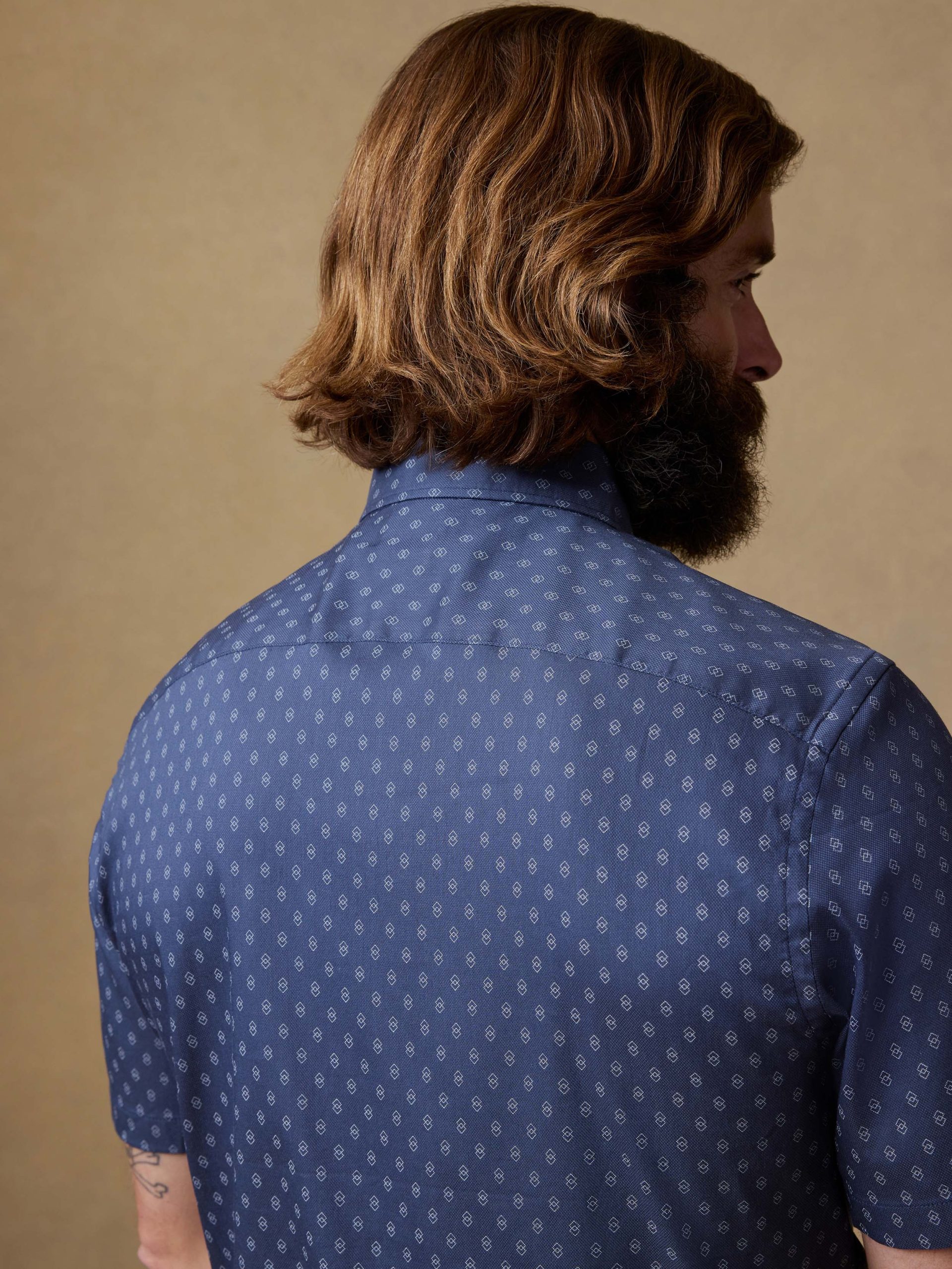 Short-Sleeve Movement? Monterey Shirt - Navy Dusk Diamond - Image 6