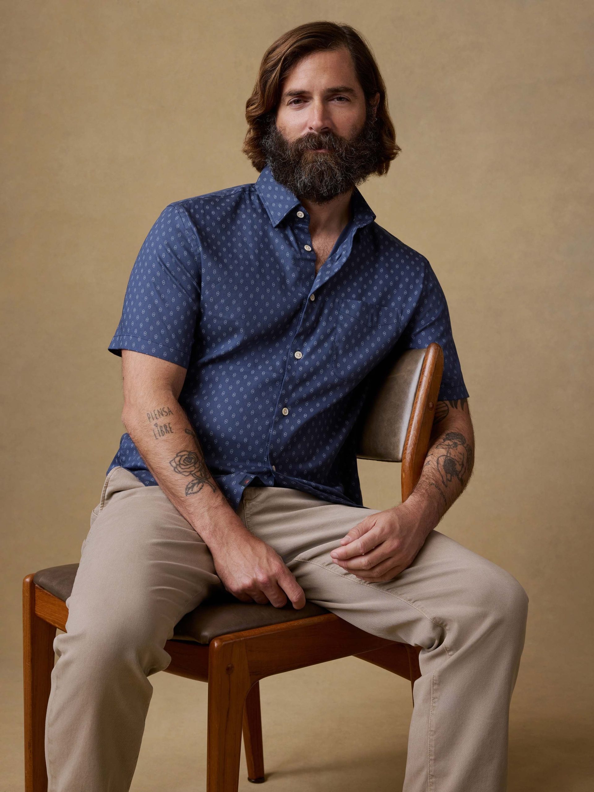 Short-Sleeve Movement? Monterey Shirt - Navy Dusk Diamond - Image 5
