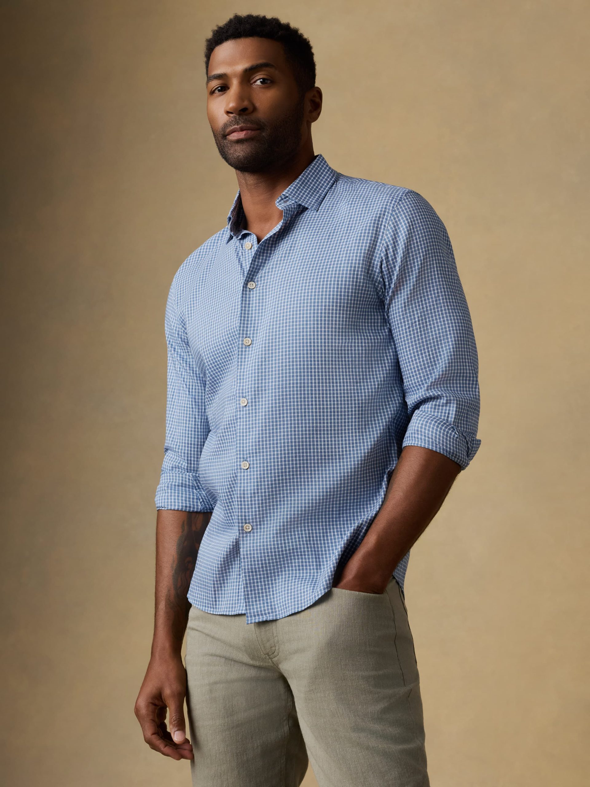 Movement? Monterey Shirt - White Blue Check - Image 4