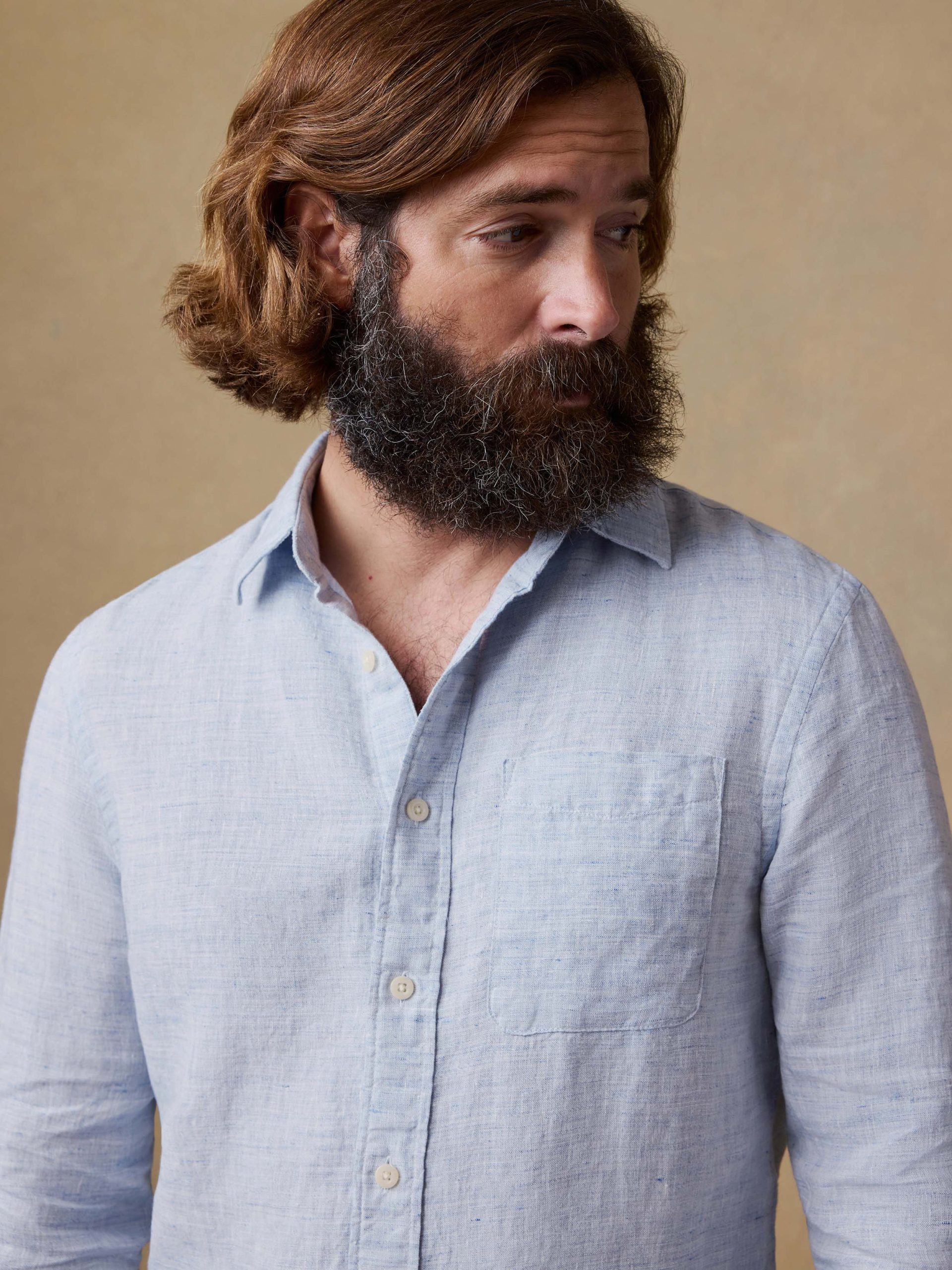 Laguna Linen Shirt - Light Blue Melange - Image 5