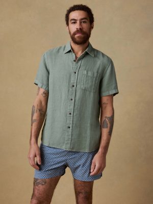 Short-Sleeve Palma Linen Shirt - Spruce