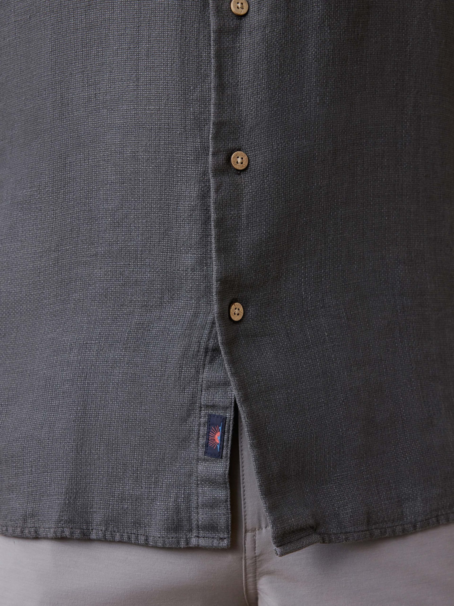 Short-Sleeve Palma Linen Shirt - Washed Black Basketweave - Image 5
