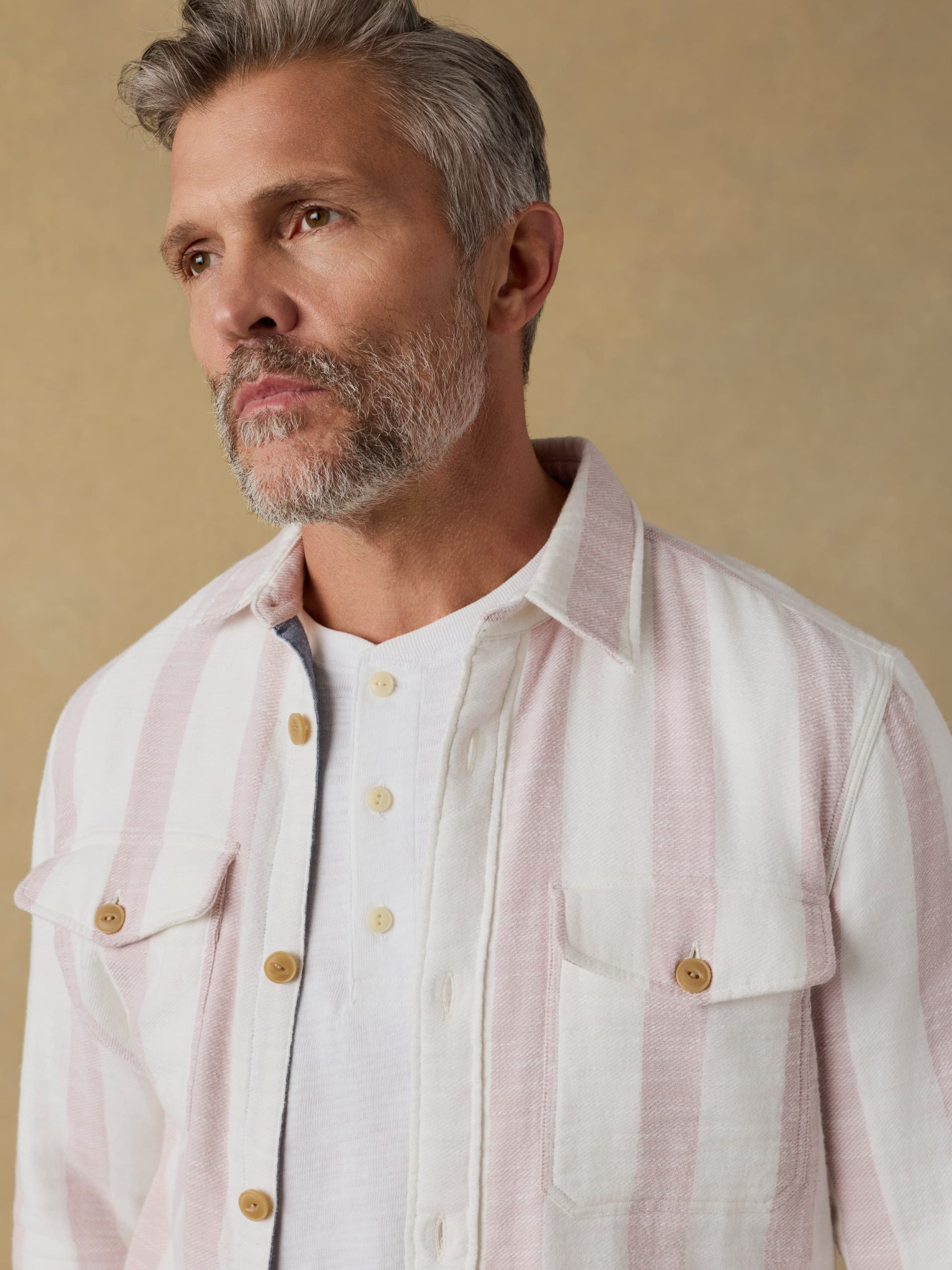 Belmar Workshirt - Sienna Cream Stripe - Image 6