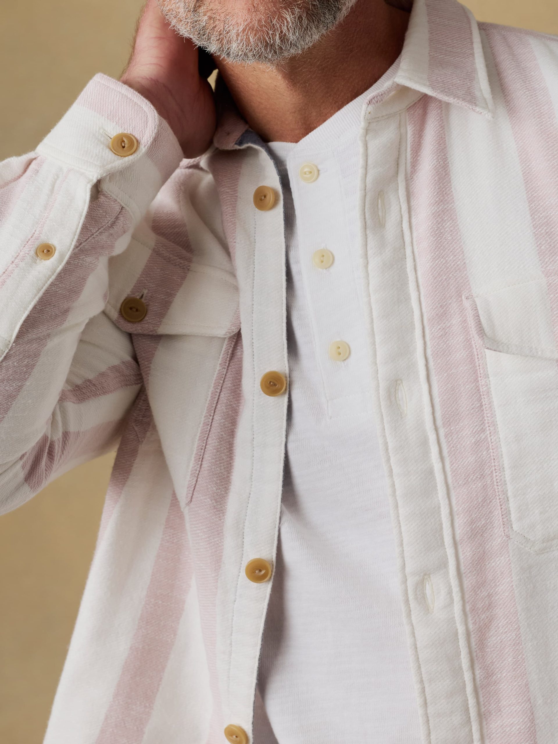 Belmar Workshirt - Sienna Cream Stripe - Image 5