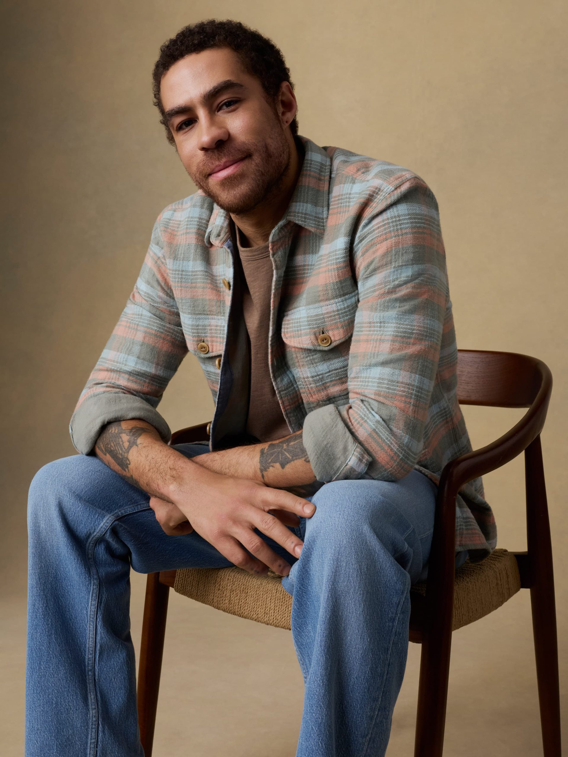 Belmar Workshirt - Olive Sunset Plaid - Image 4