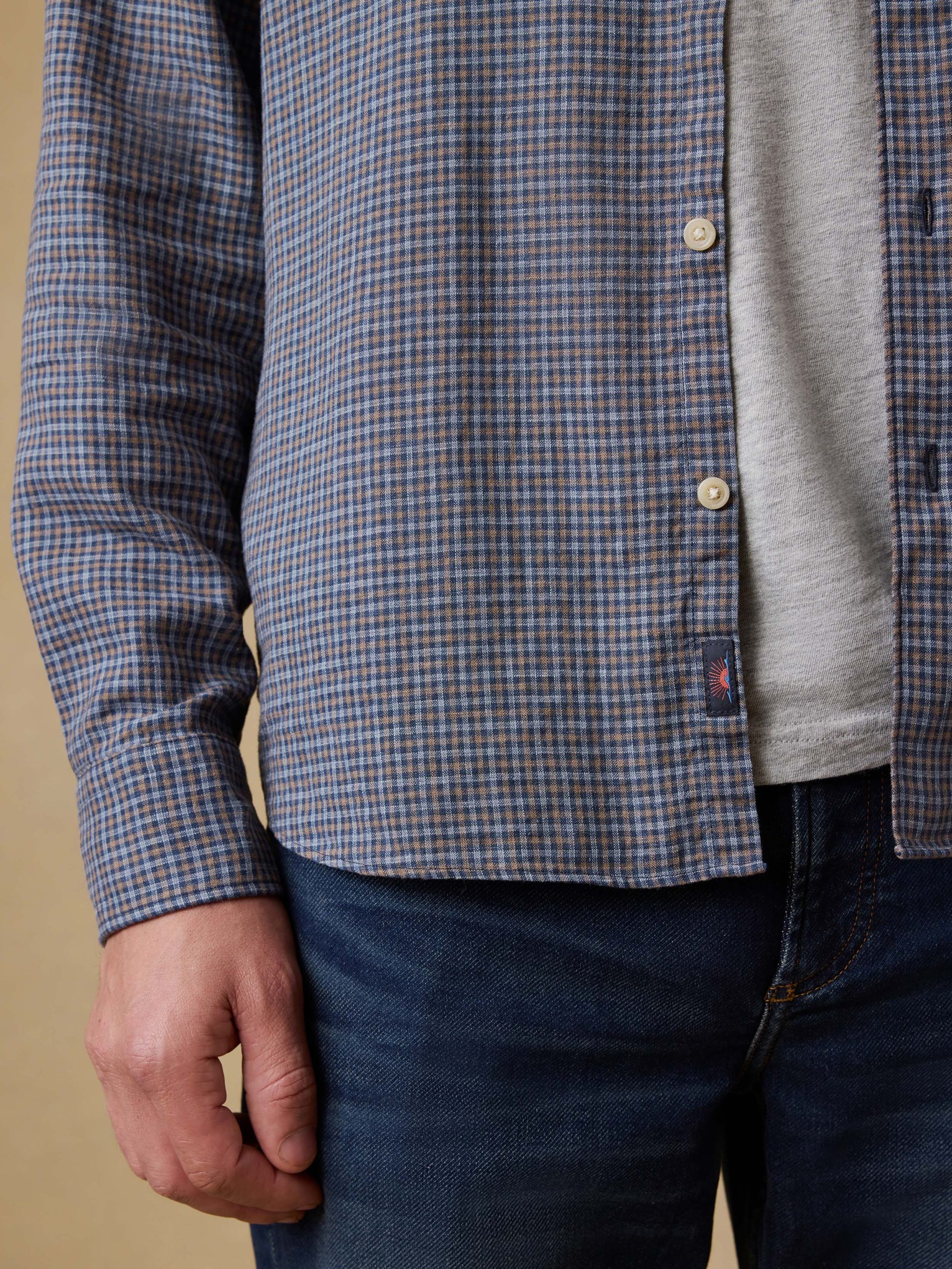 Palmetto Shirt - Navy Palm Check - Image 5