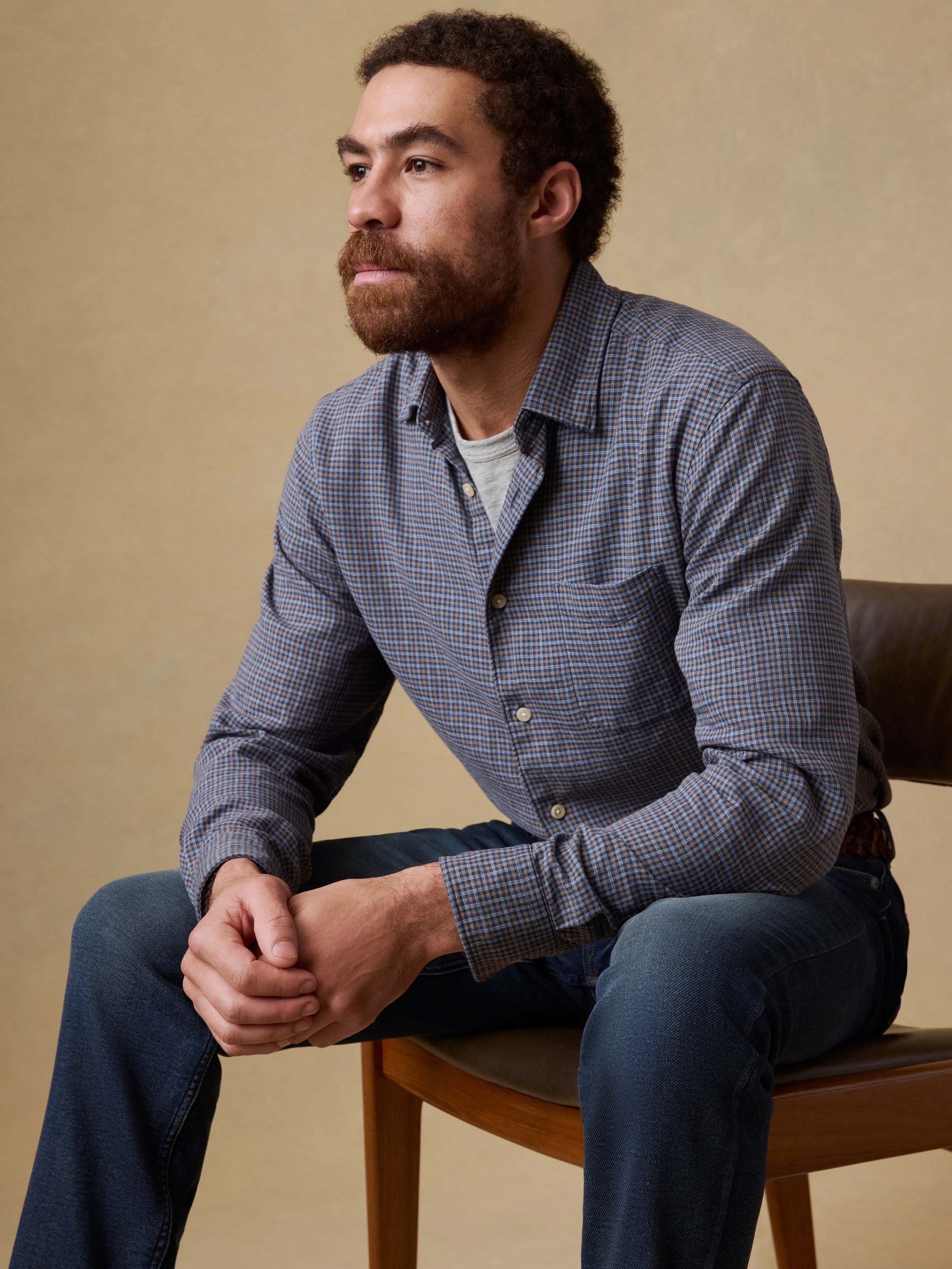 Palmetto Shirt - Navy Palm Check - Image 2