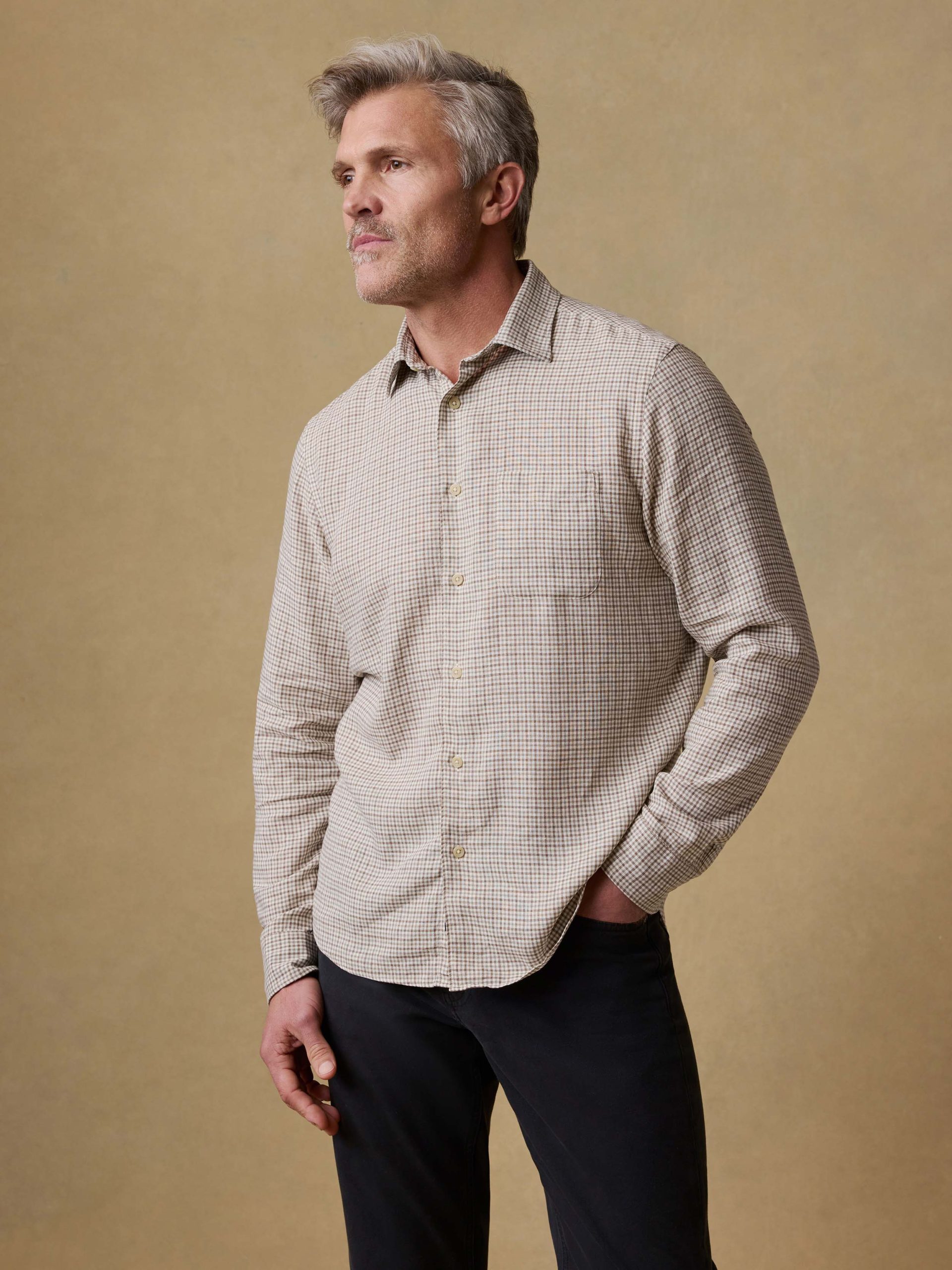 Palmetto Shirt - Stone Palm Check - Image 2