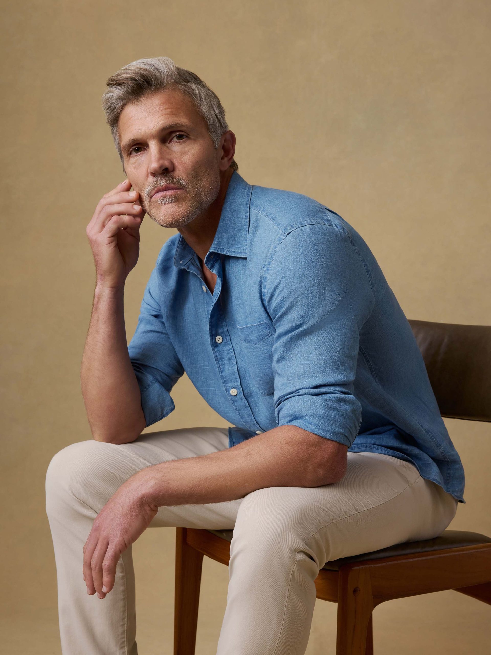 Indigo Laguna Linen Shirt - Brookshore Wash - Image 5