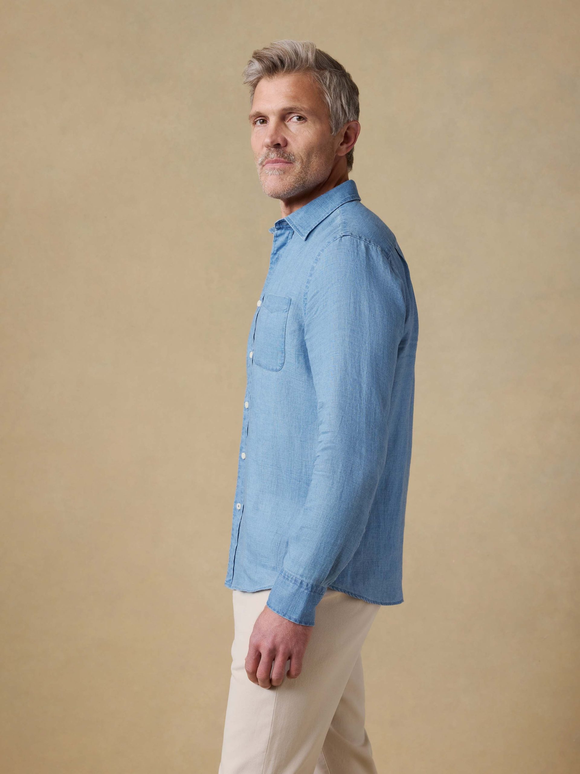 Indigo Laguna Linen Shirt - Brookshore Wash - Image 3
