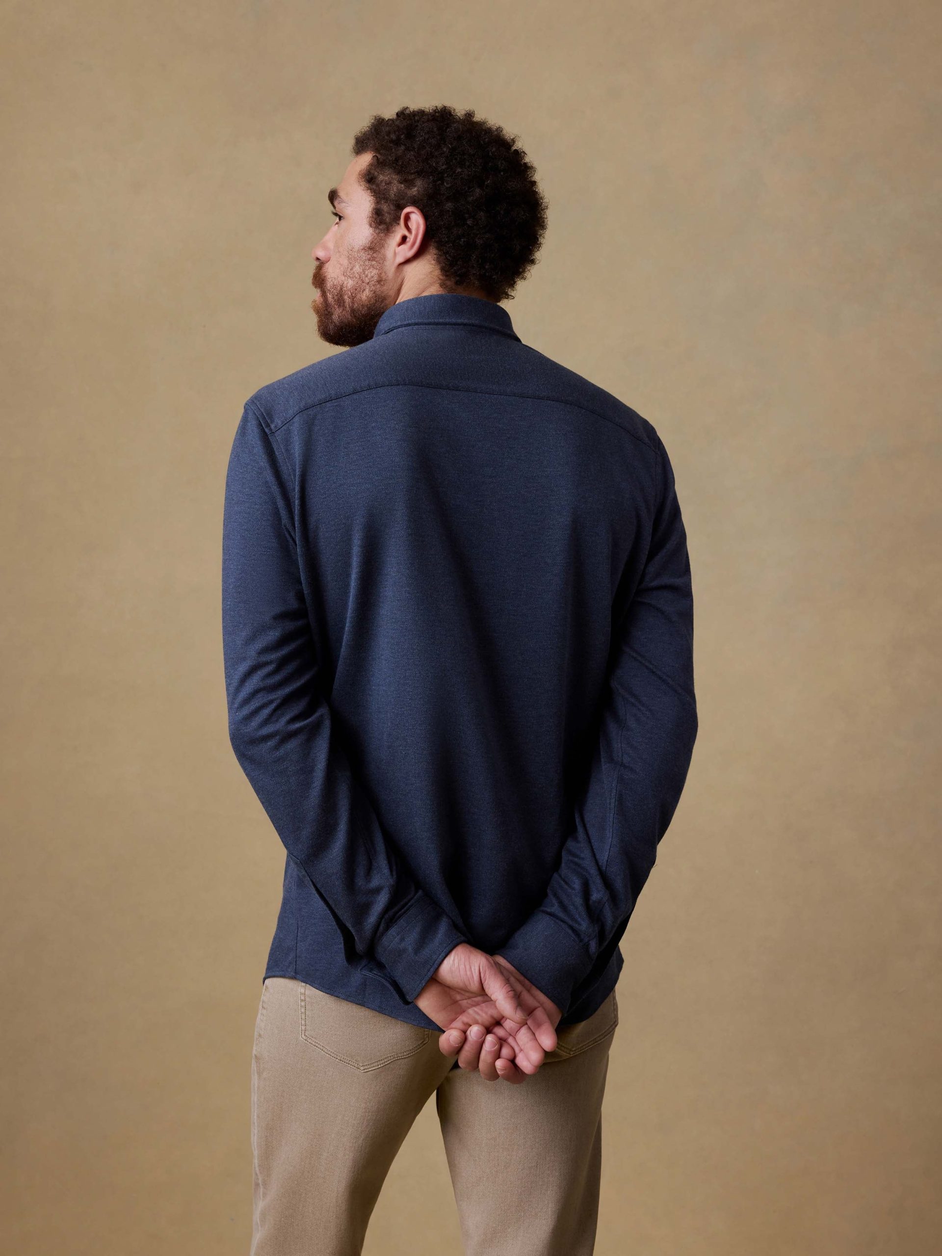 Coastline Knit Shirt - Ocean Heather Twill - Image 3