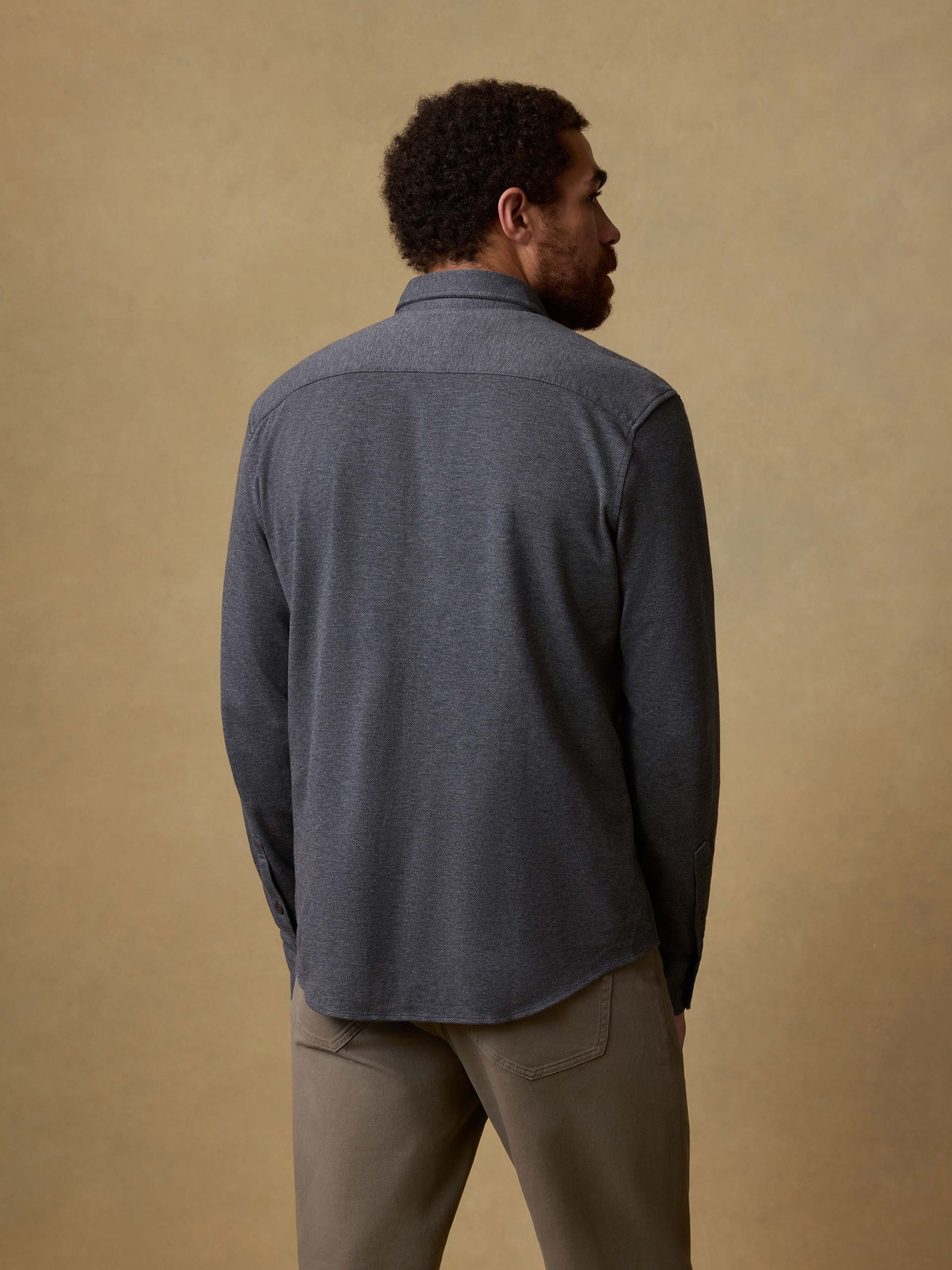 Coastline Knit Shirt - Charcoal Heather Twill - Image 3