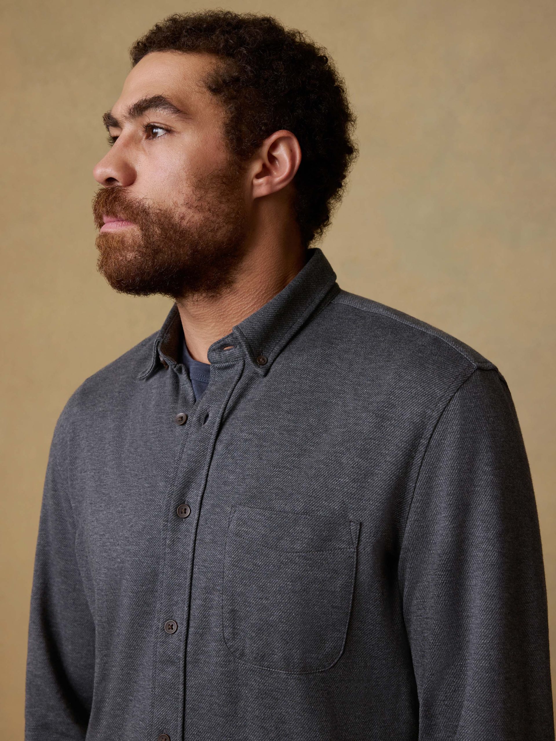 Coastline Knit Shirt - Charcoal Heather Twill - Image 4
