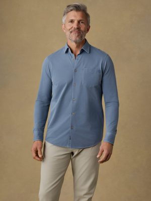 Long-Sleeve Costa Pique Shirt - Sea Cavern