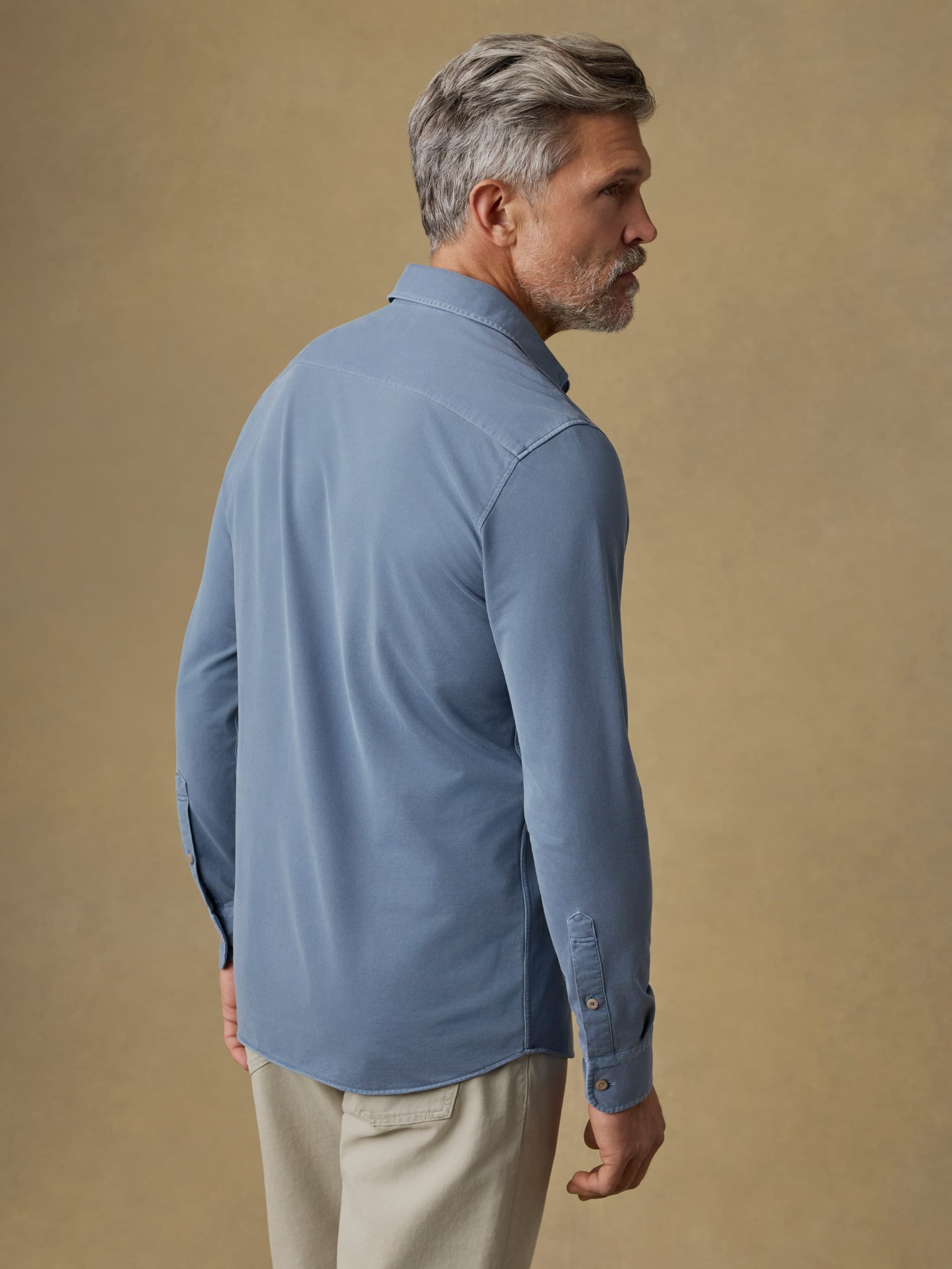 Long-Sleeve Costa Pique Shirt - Sea Cavern - Image 3