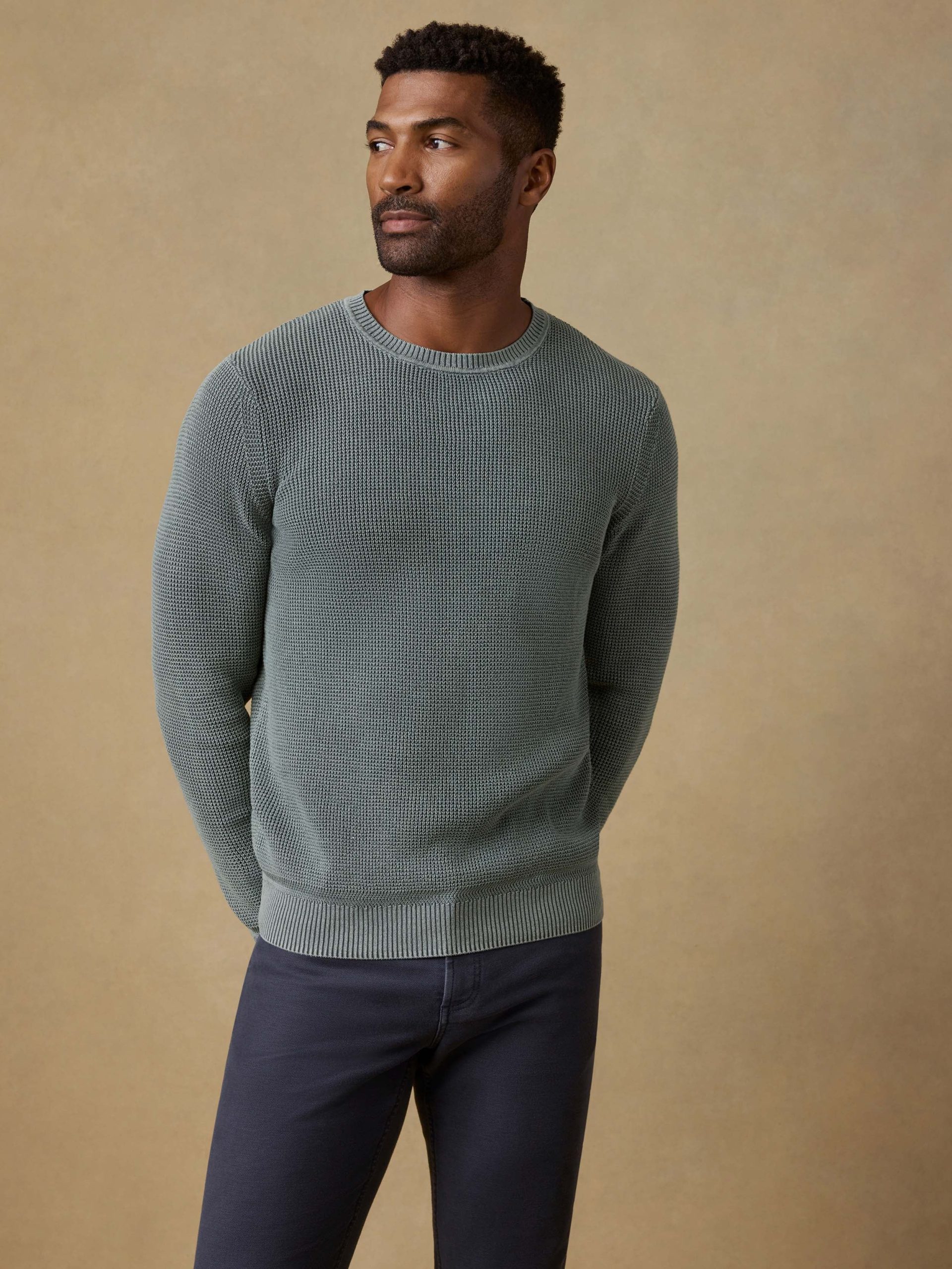 Sunwashed Crewneck Sweater - Mountain Olive