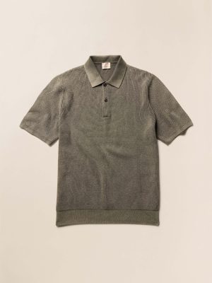 Short-Sleeve Sunwashed Sweater Polo - Pine Ridge