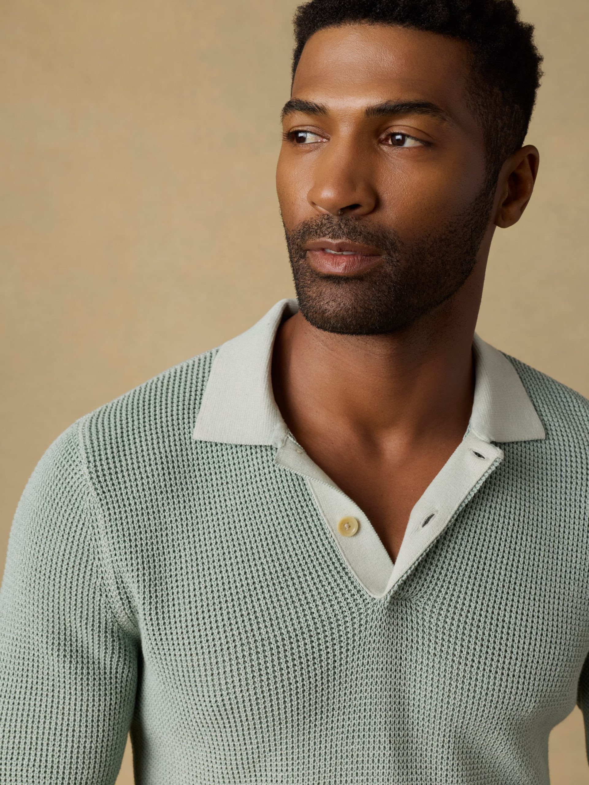 Long-Sleeve Sunwashed Sweater Polo - Sea Break - Image 5