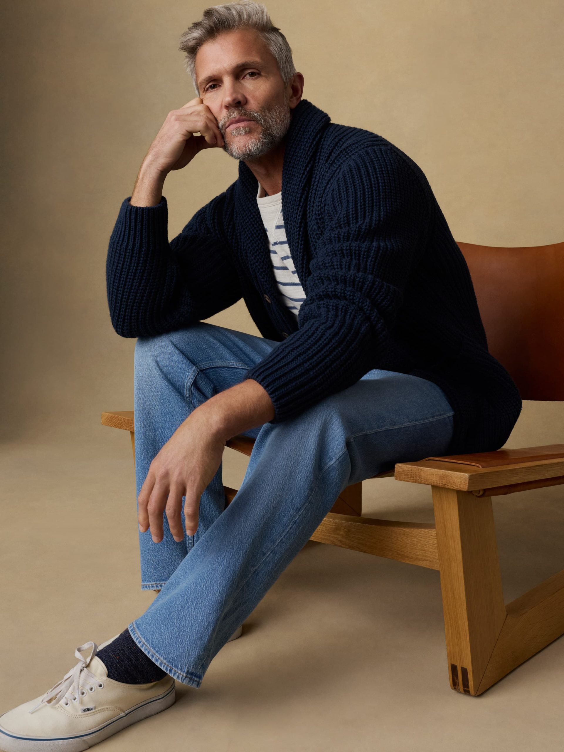 Cotton Cardigan - Playa Navy - Image 2