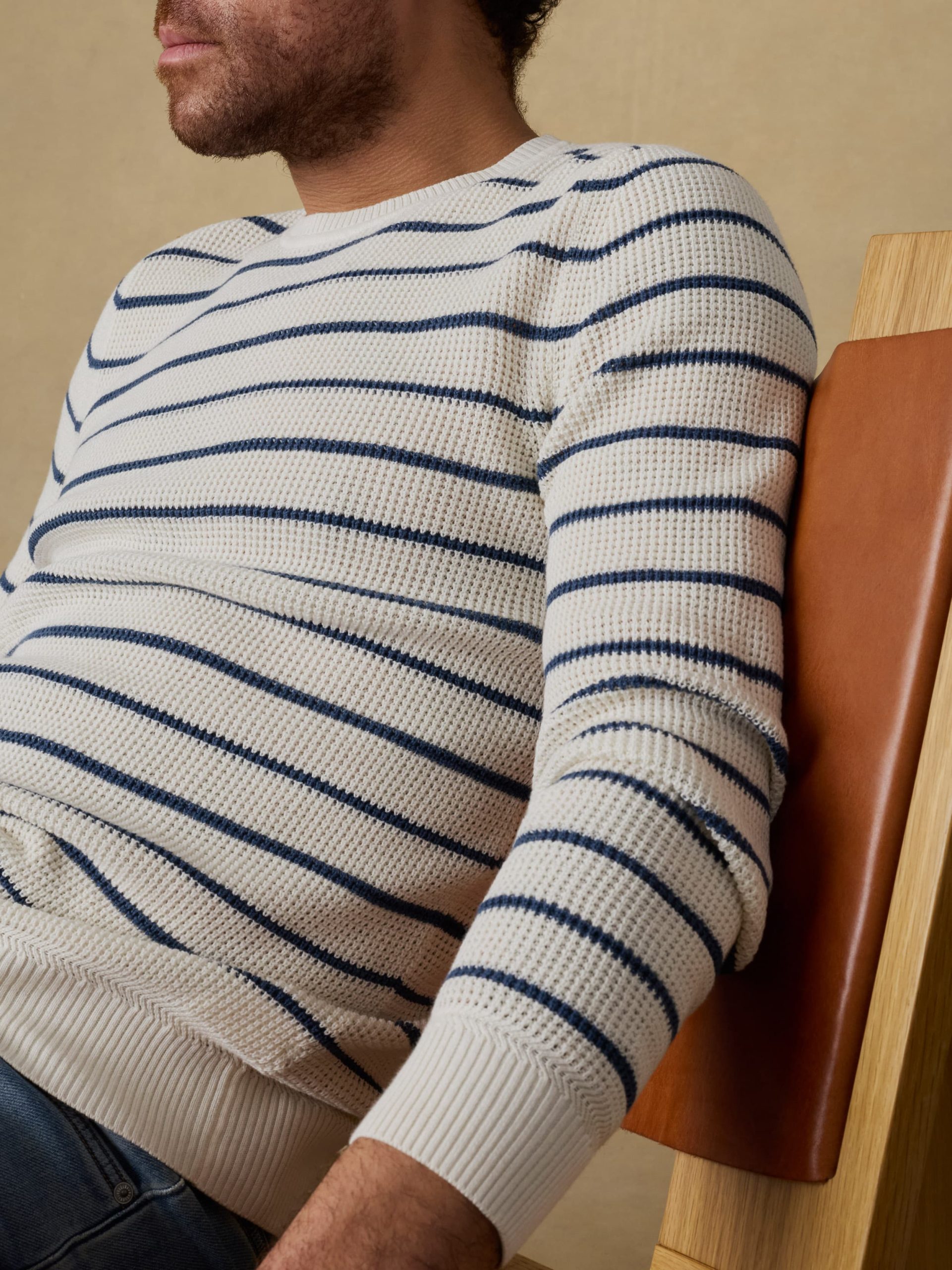 Sunwashed Crewneck Sweater - Ivory Night Stripe - Image 6