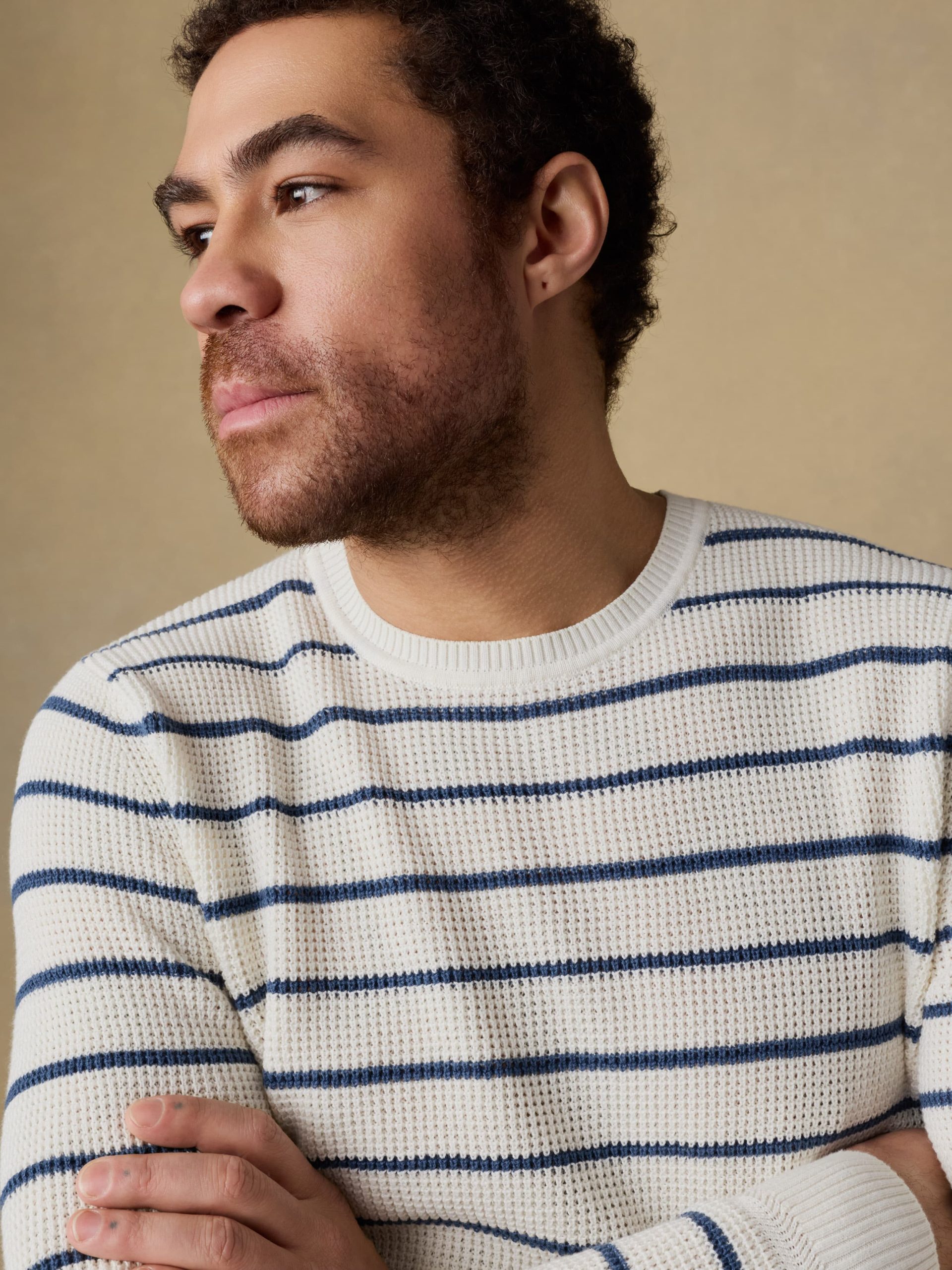 Sunwashed Crewneck Sweater - Ivory Night Stripe - Image 2