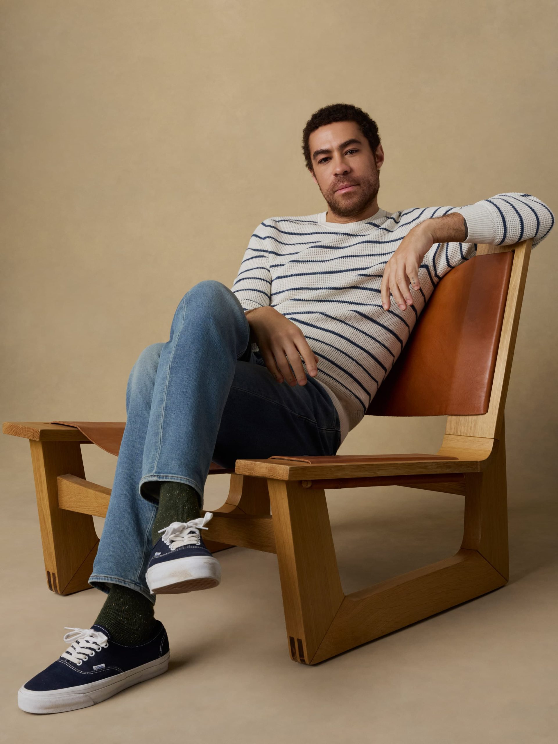 Sunwashed Crewneck Sweater - Ivory Night Stripe - Image 3