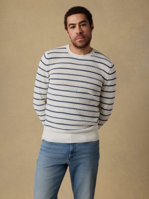 Sunwashed Crewneck Sweater - Ivory Night Stripe