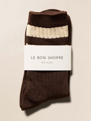 Le Bon Shoppe Her Varsity Sock - Espresso