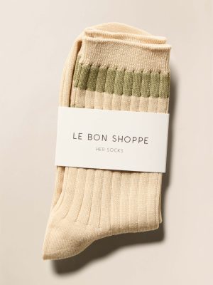 Le Bon Shoppe Her Varsity Sock - Guacamole
