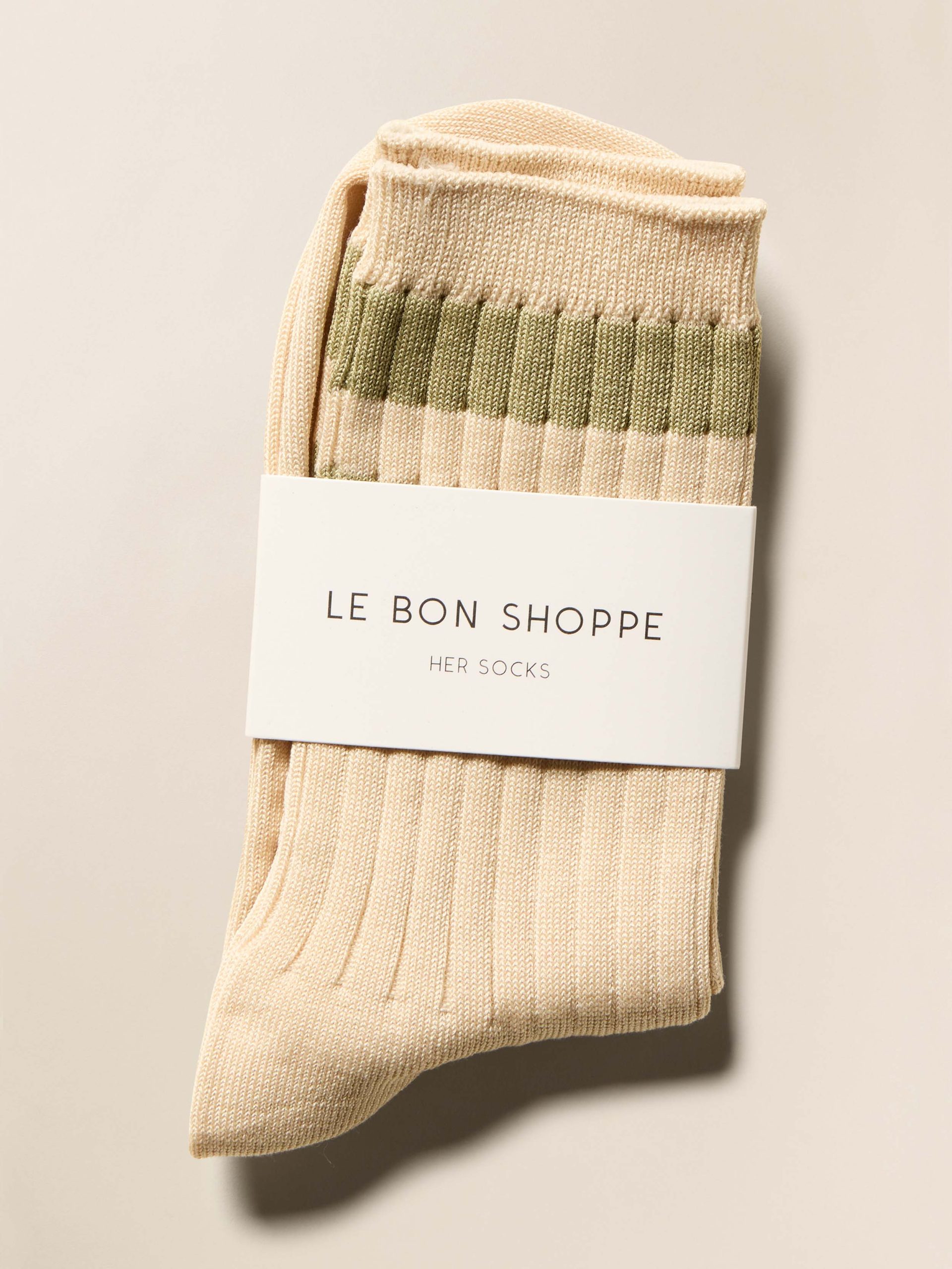 Le Bon Shoppe Her Varsity Sock - Guacamole